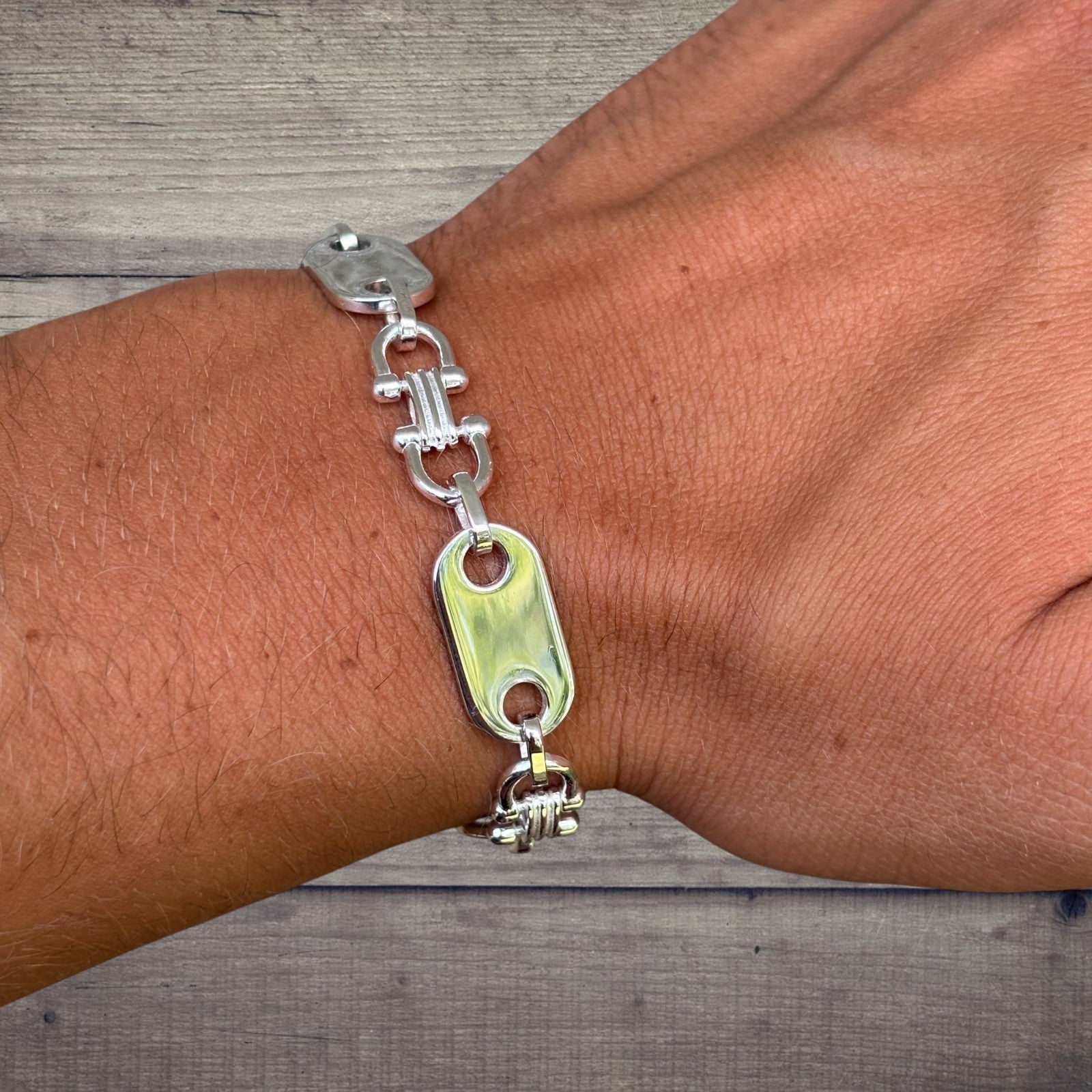 Bracelet à maillons Ferragamo personnalisé en argent sterling 925 de 10 mm