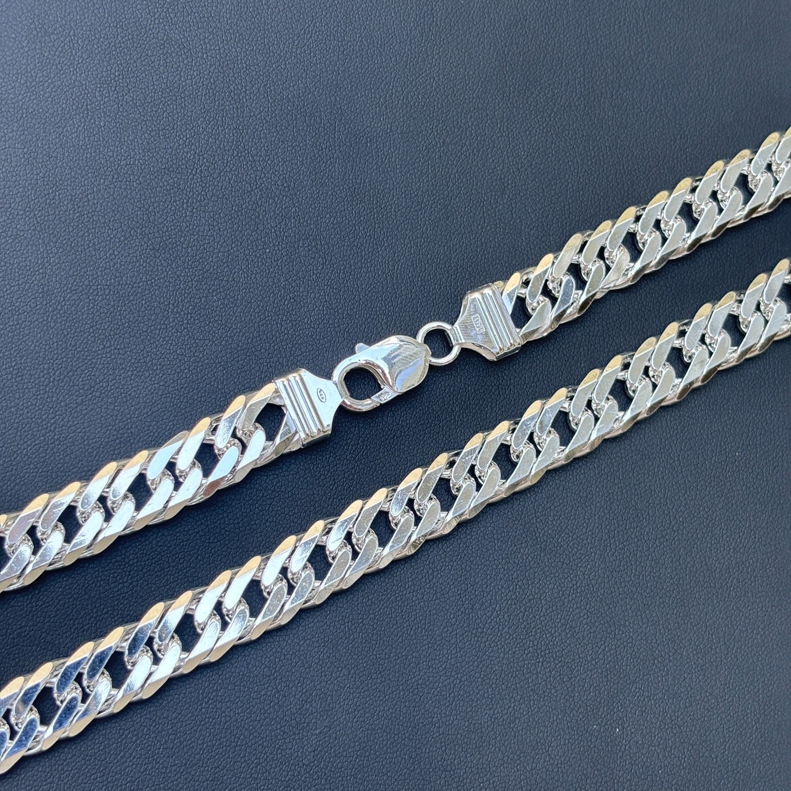 Collar de cadena doble de 12 mm en plata de ley 925