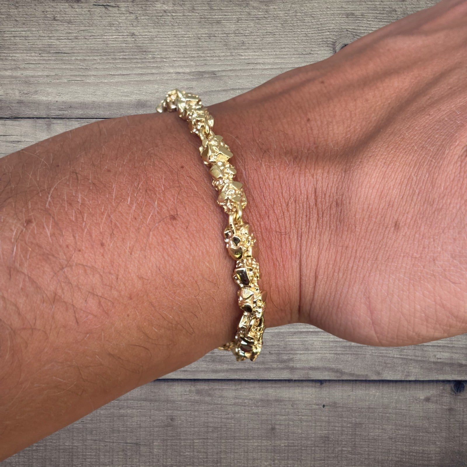 Pulsera de pepitas de plata de ley 925 de 5 mm