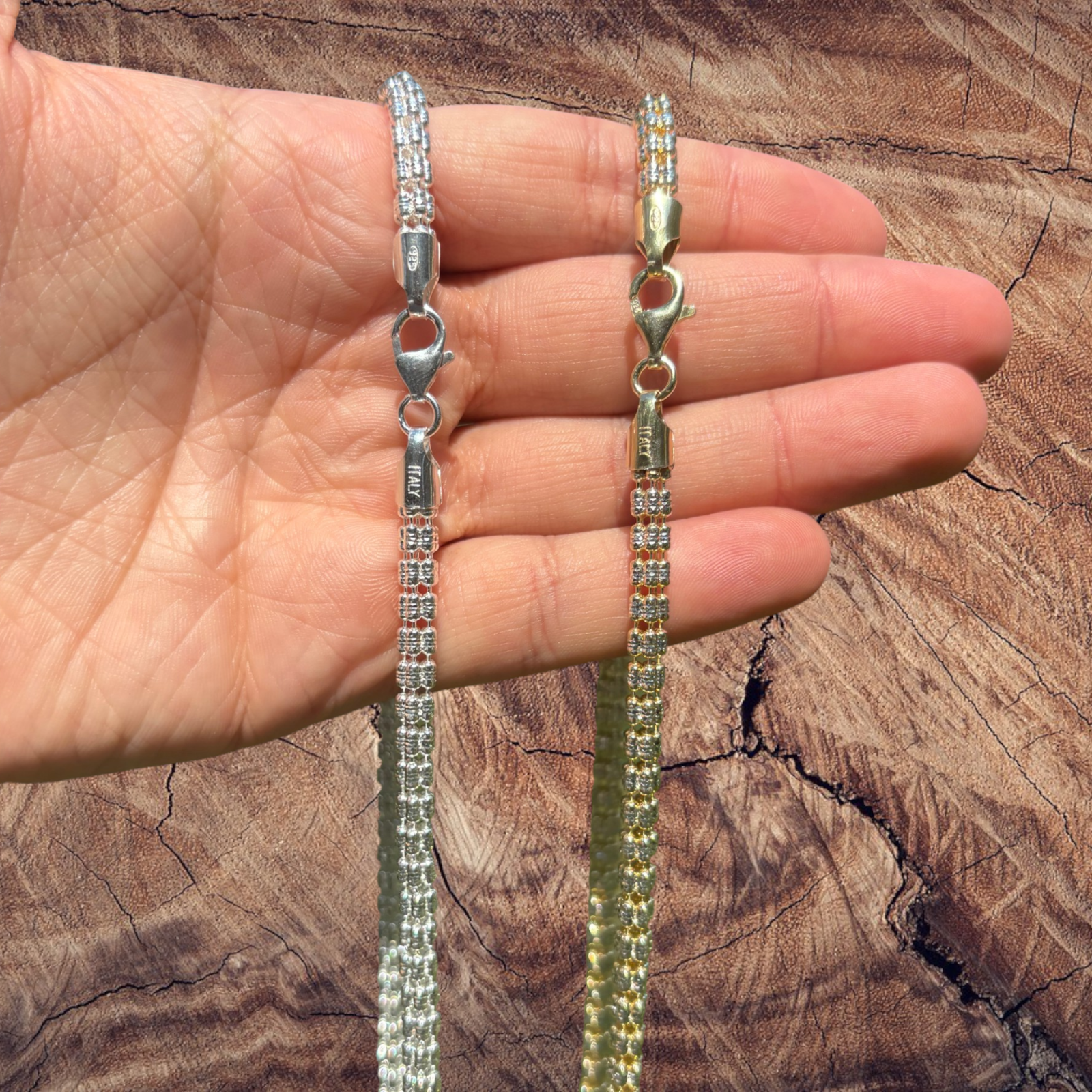 925 Sterling Silver 5-Link Ice Chain Necklace