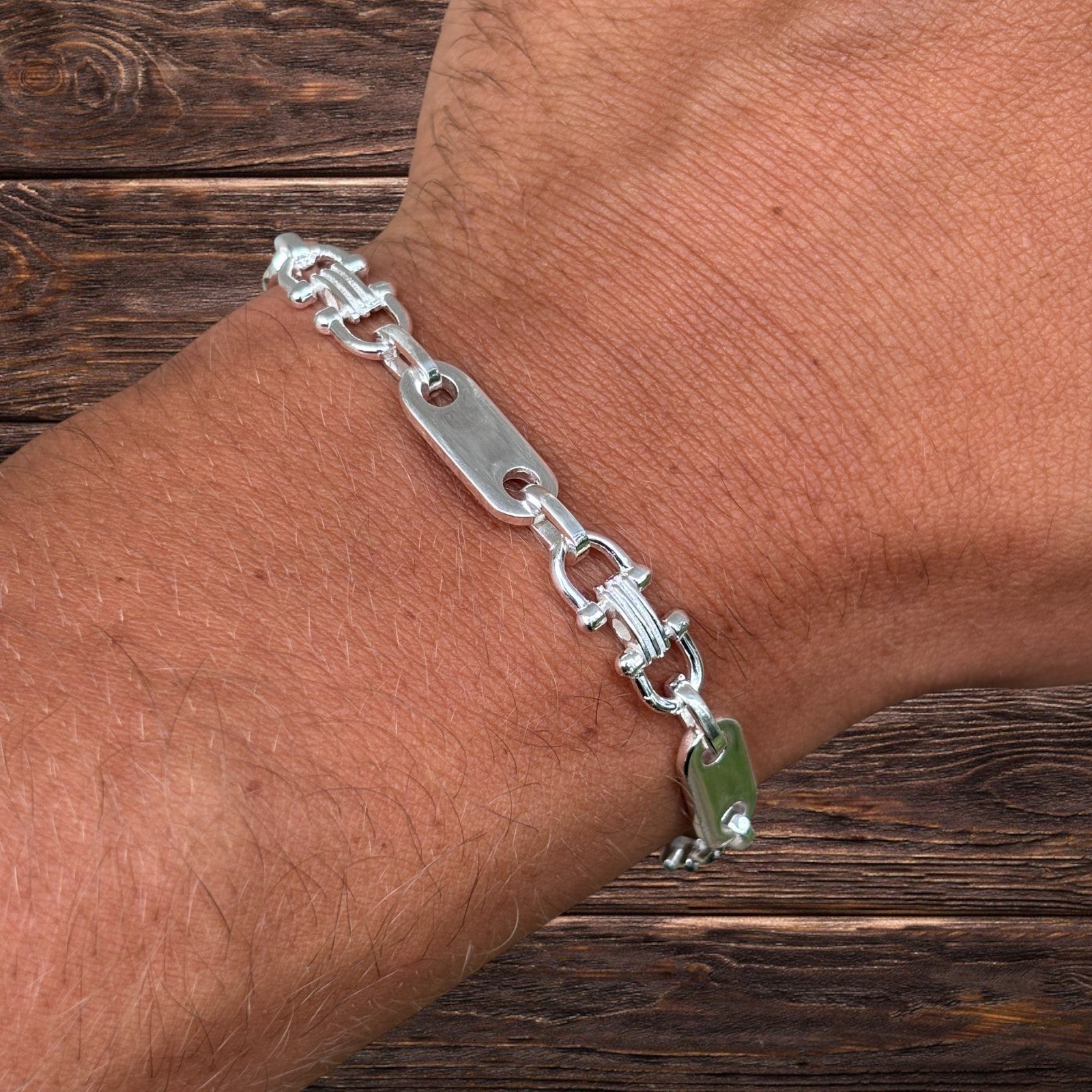 Bracelet à maillons Ferragamo personnalisé en argent sterling 925 de 7,5 mm