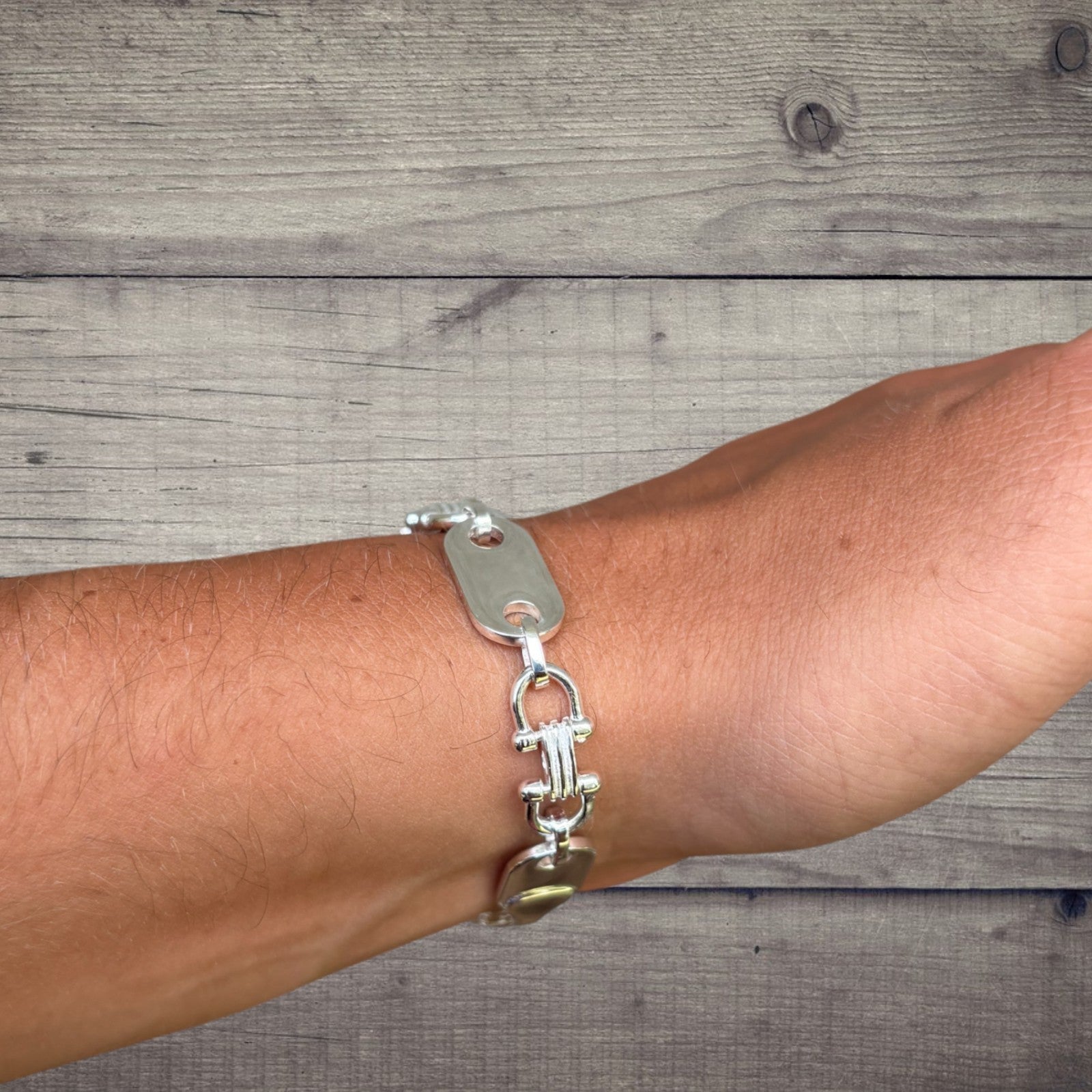Bracelet à maillons Ferragamo personnalisé en argent sterling 925 de 10 mm