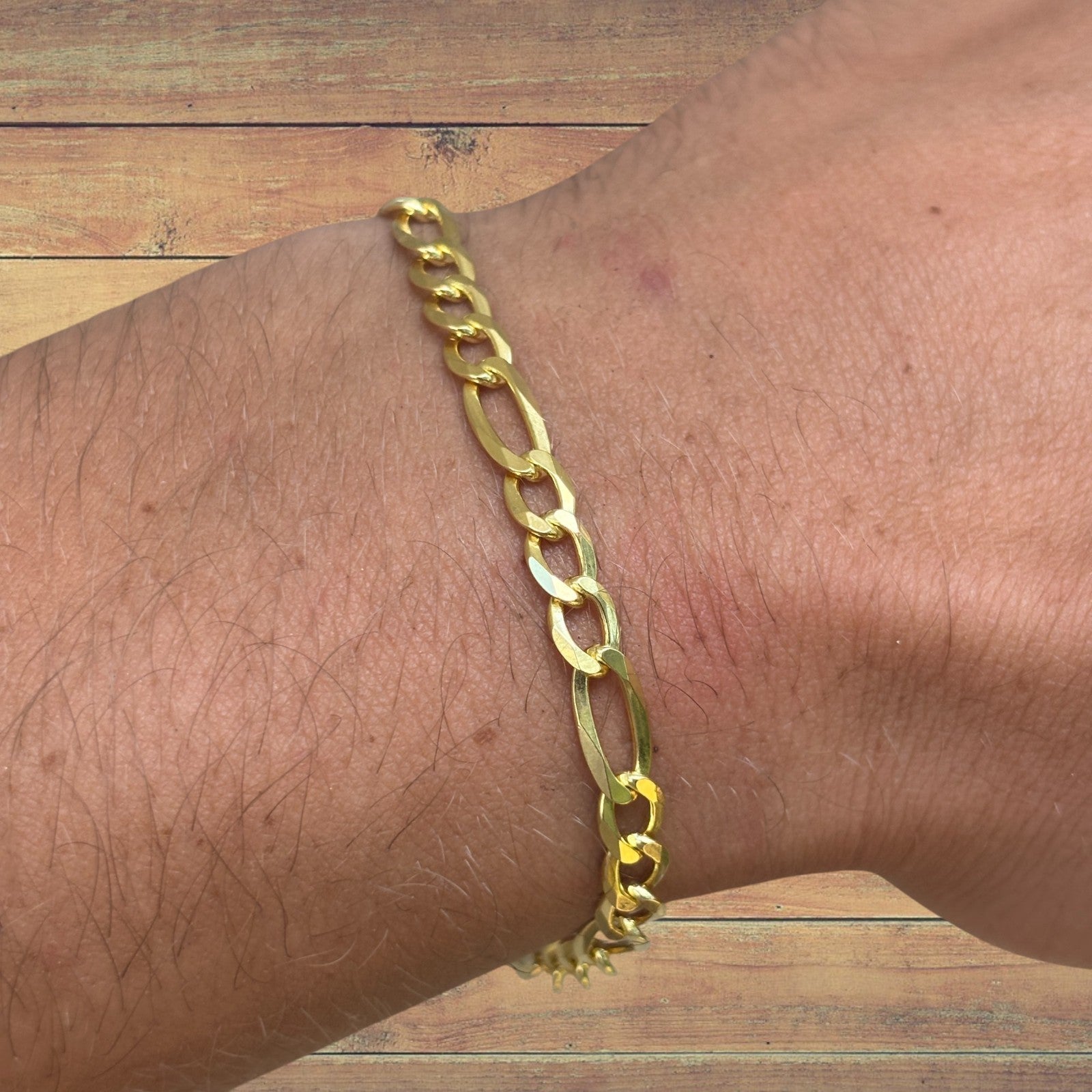 925 Sterling Silver 5mm Figaro Bracelet