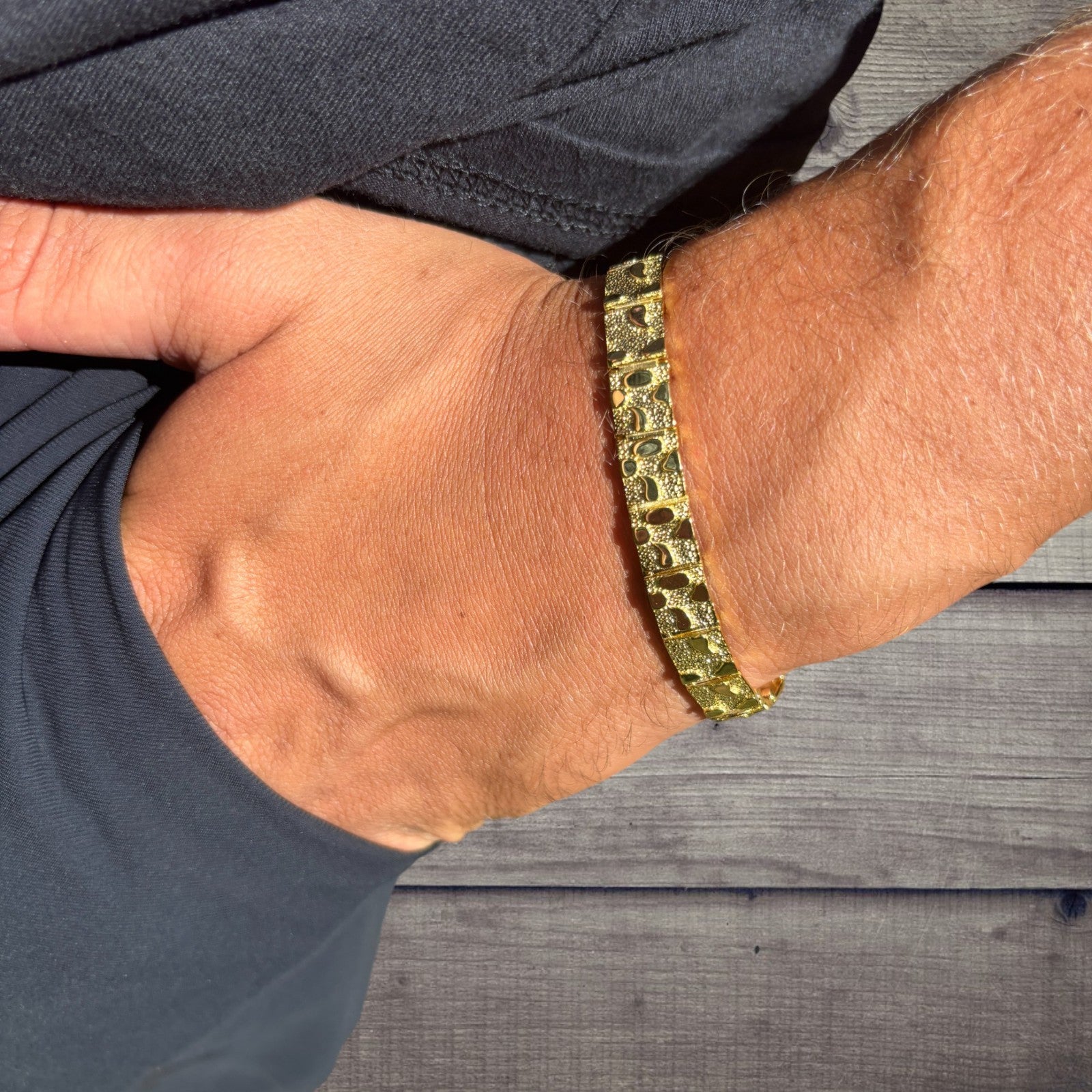 Bracelet à maillons pépites personnalisé en argent sterling 925 de 8 mm