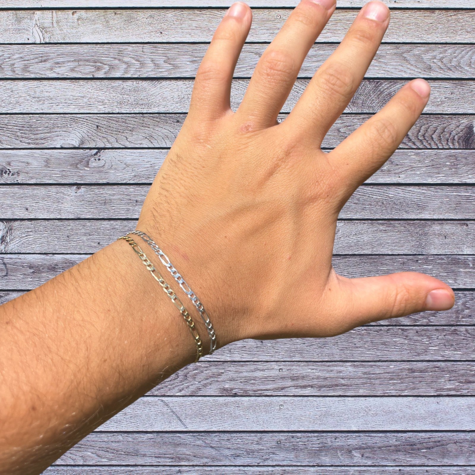 925 Sterling Silver 3mm Figaro Bracelet