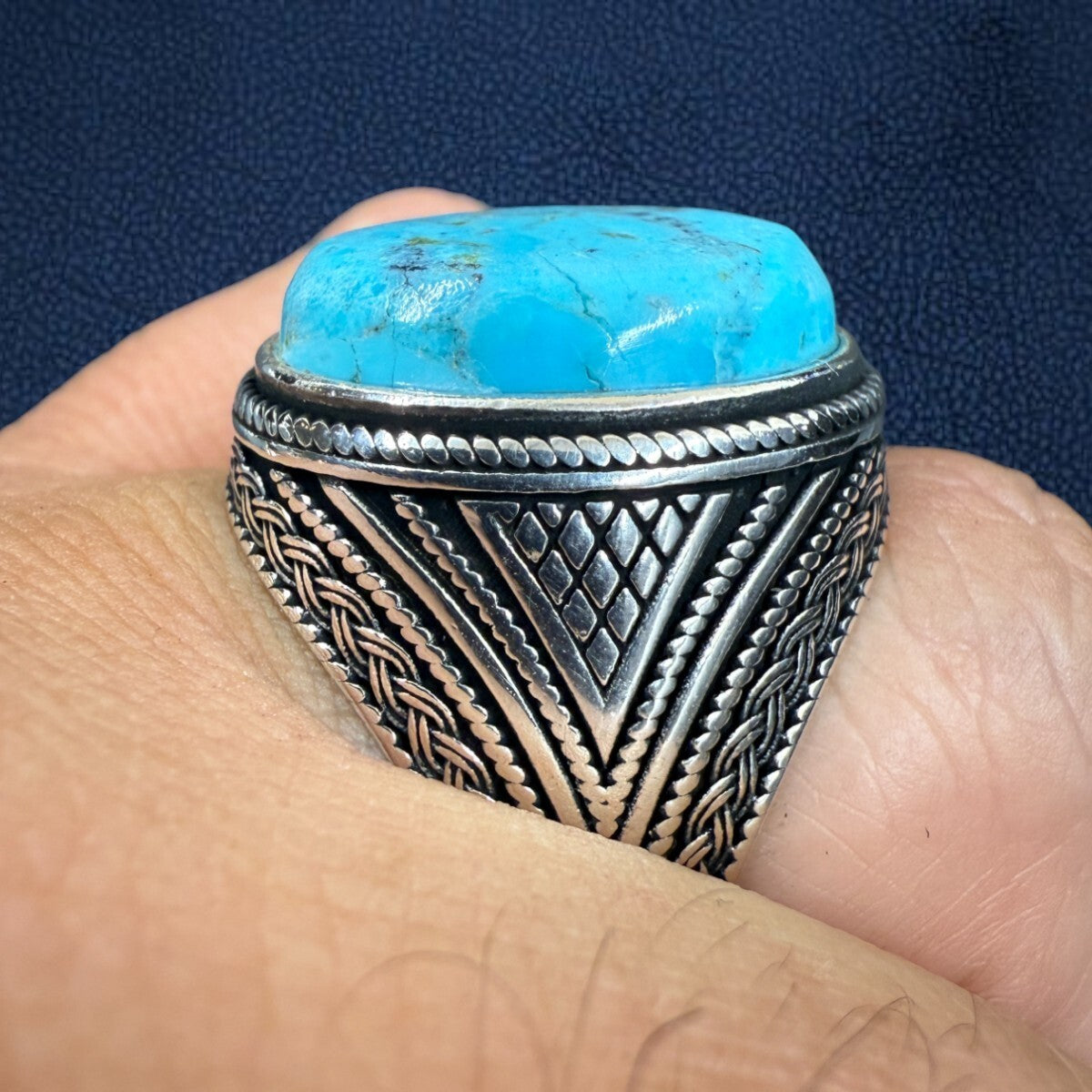 925 Sterling Silver Navajo Pride Turquoise Ring