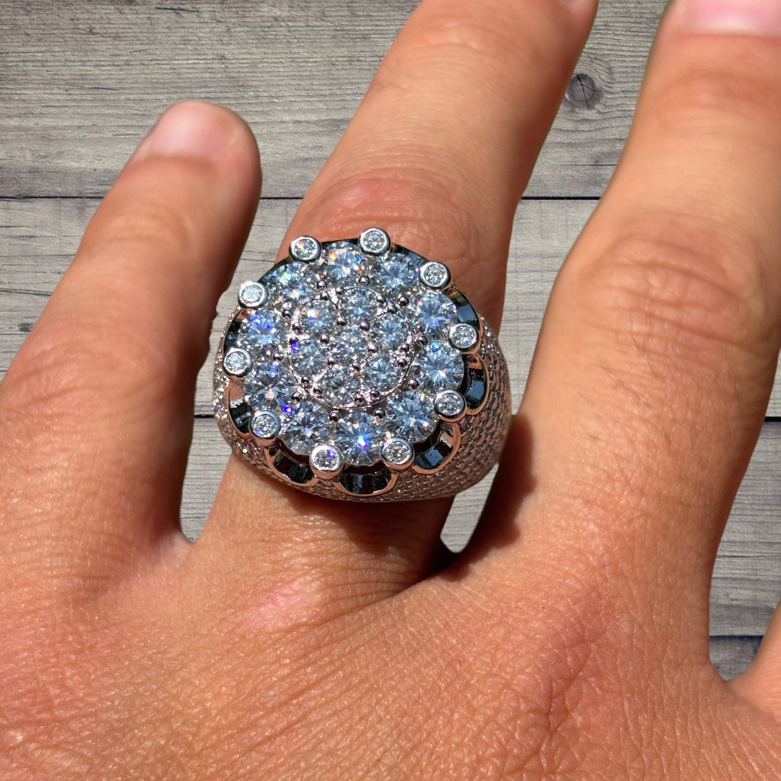 925 Sterling Silver Moissanite Royalty Ring