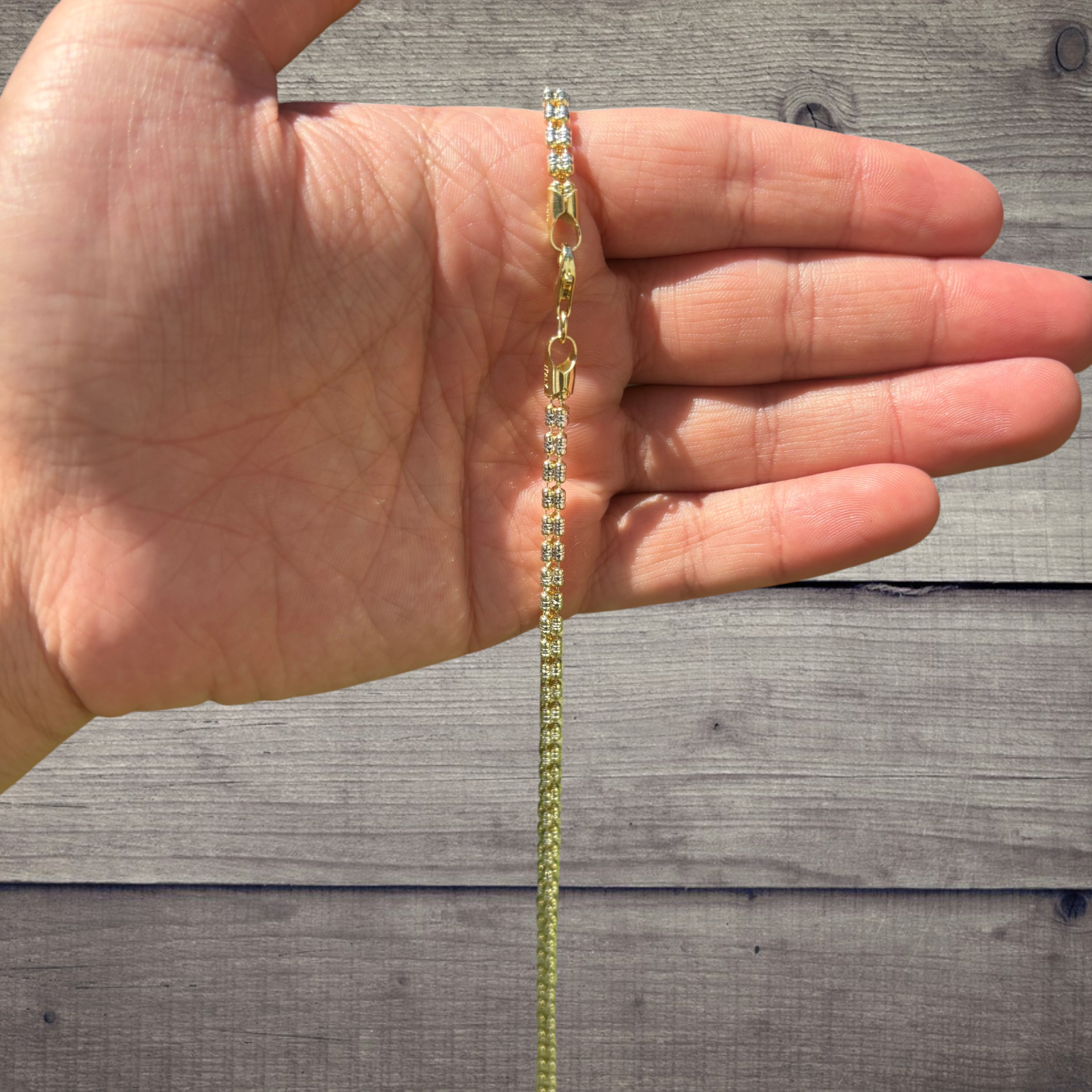 925 Sterling Silver 3-Link Ice Chain Necklace