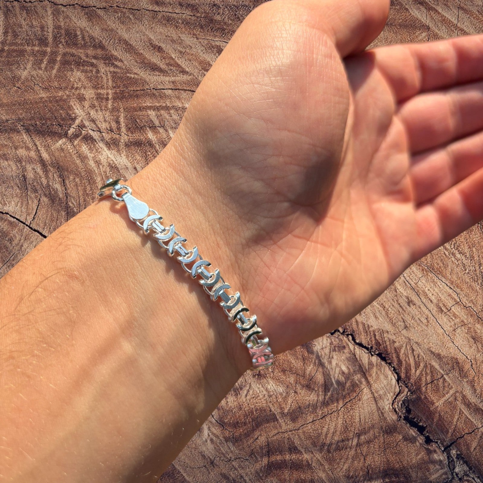 925 Sterling Silver 6mm Flat Byzantine Bracelet