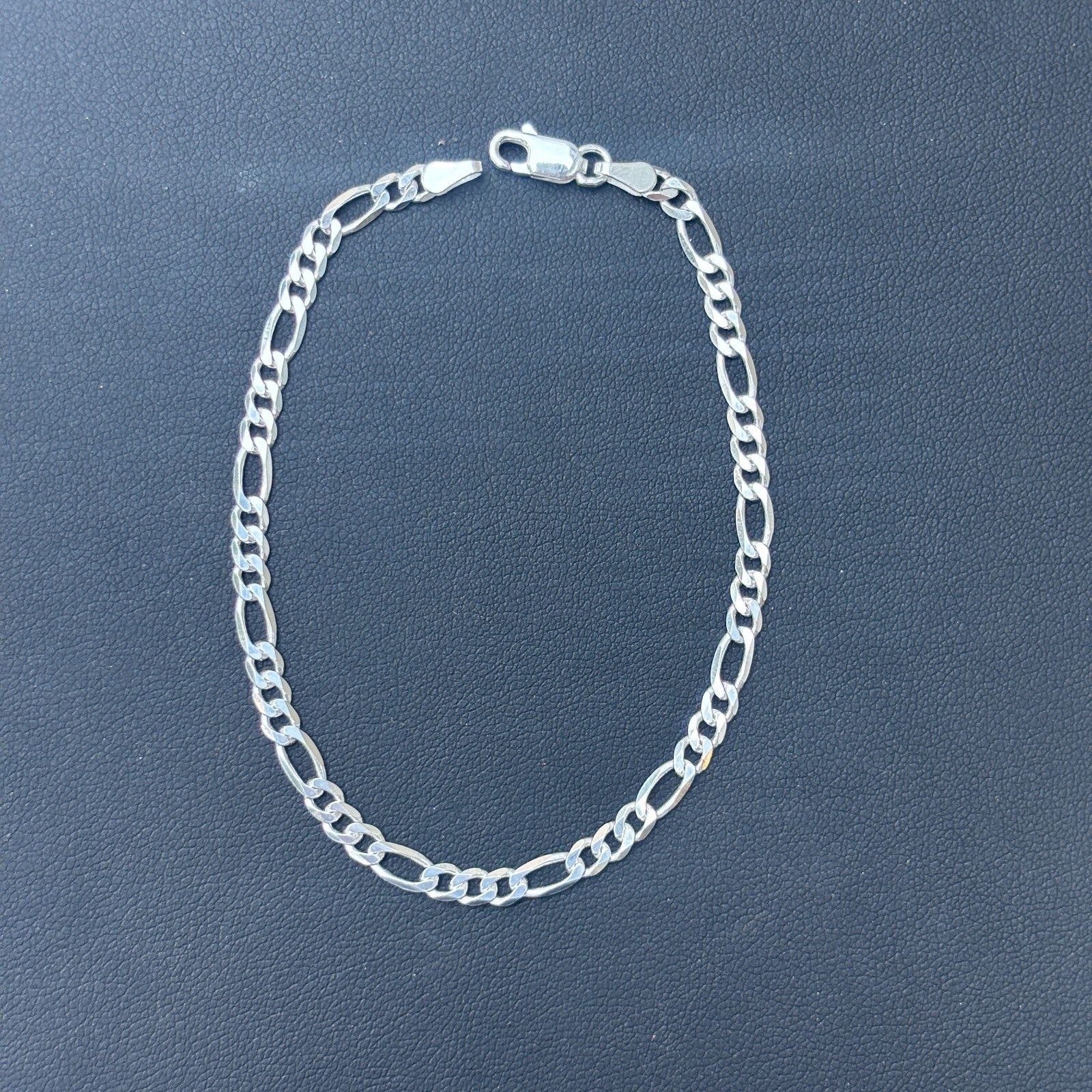 925 Sterling Silver 3.5mm Figaro Bracelet