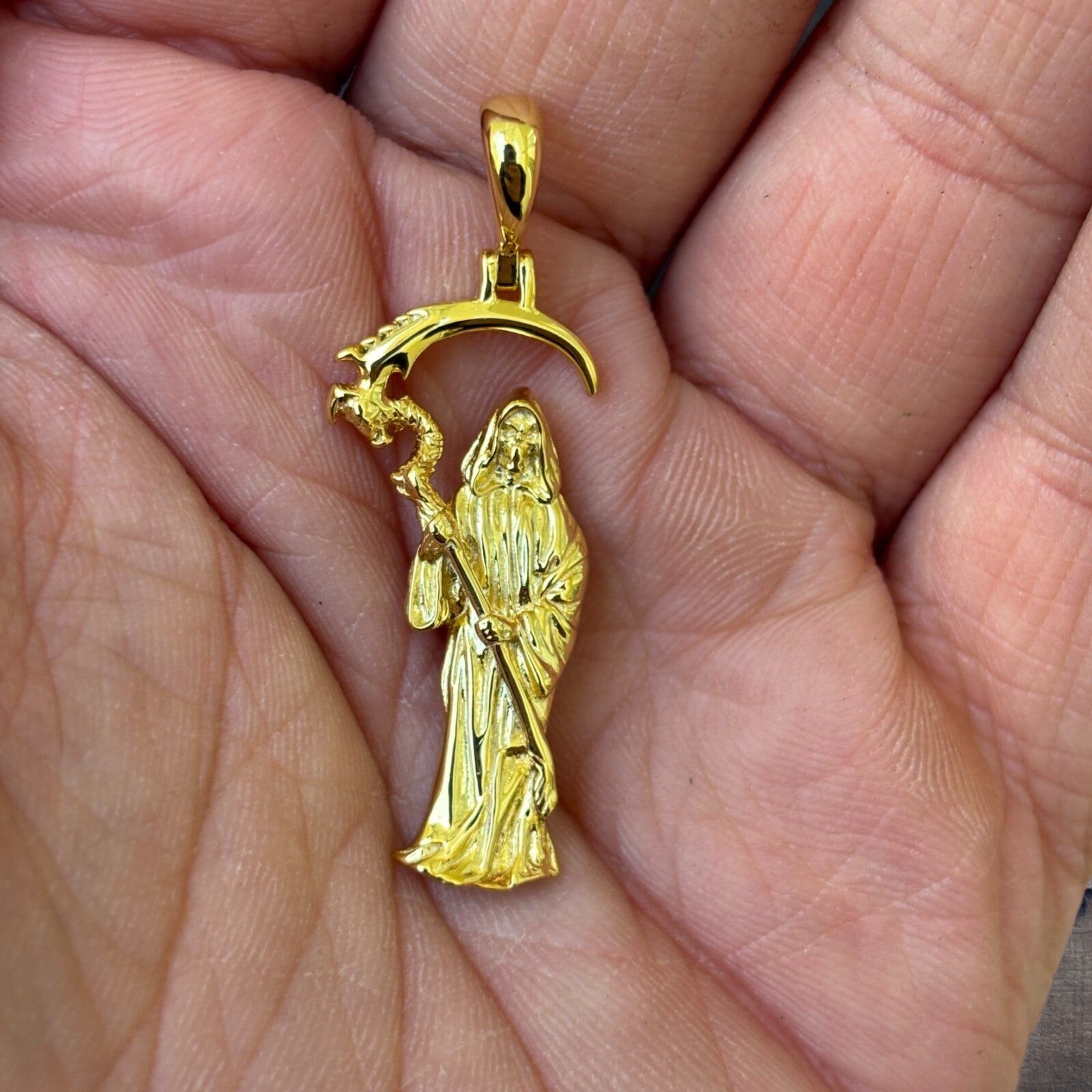Pendentif Faucheuse en argent sterling 925 Santa Muerte