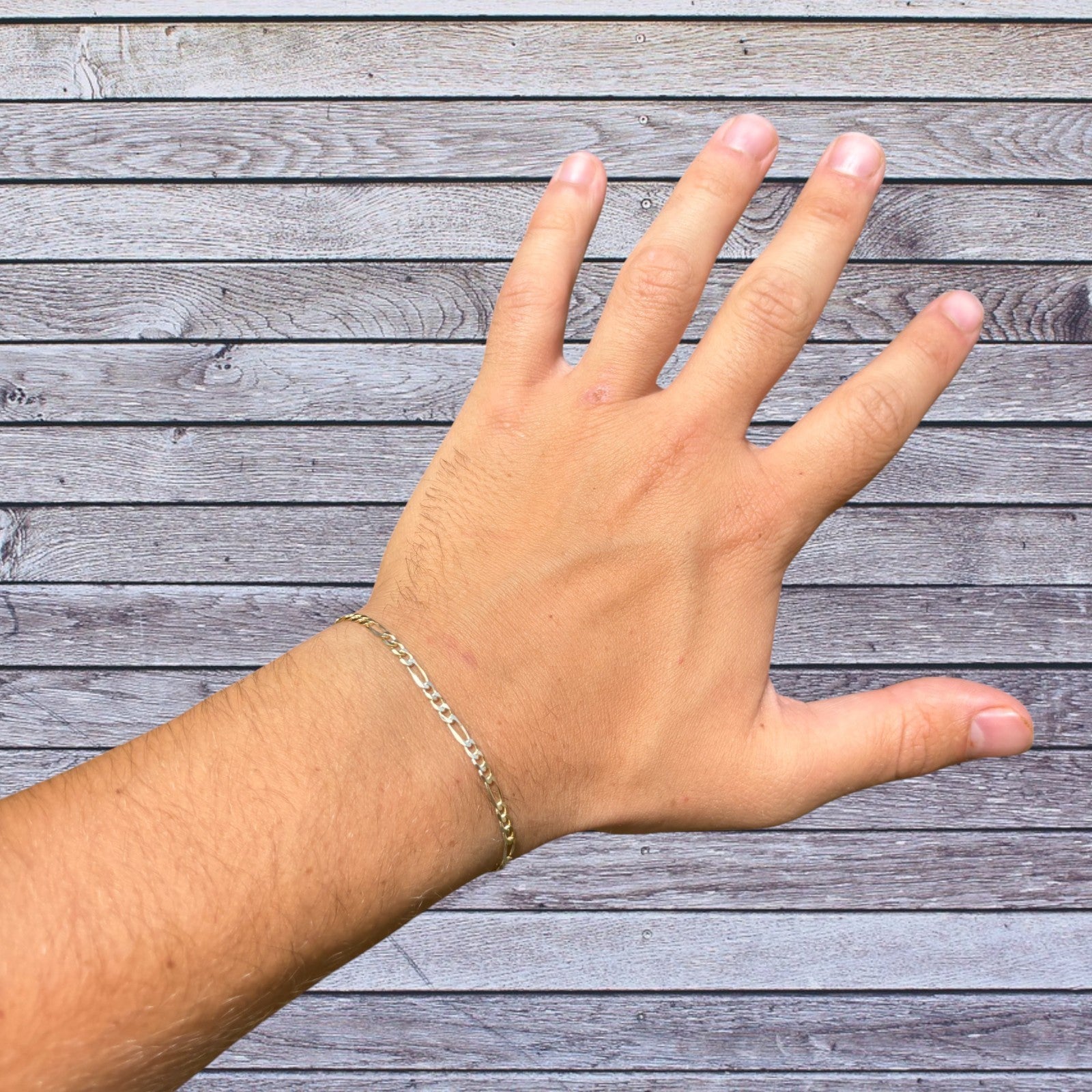 925 Sterling Silver 3mm Figaro Bracelet