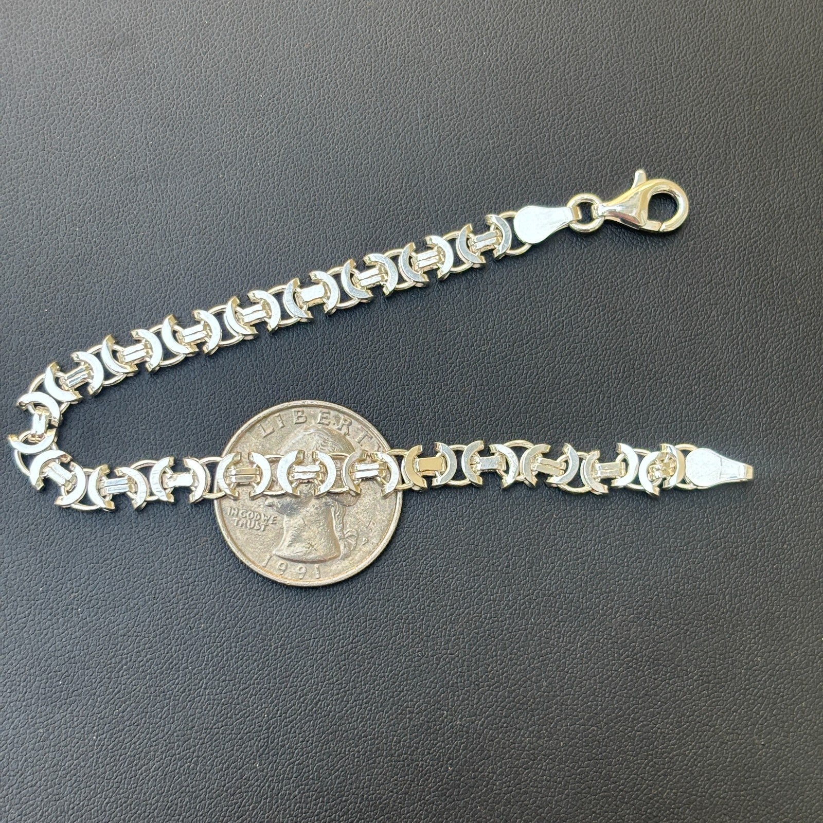 925 Sterling Silver 6mm Flat Byzantine Bracelet