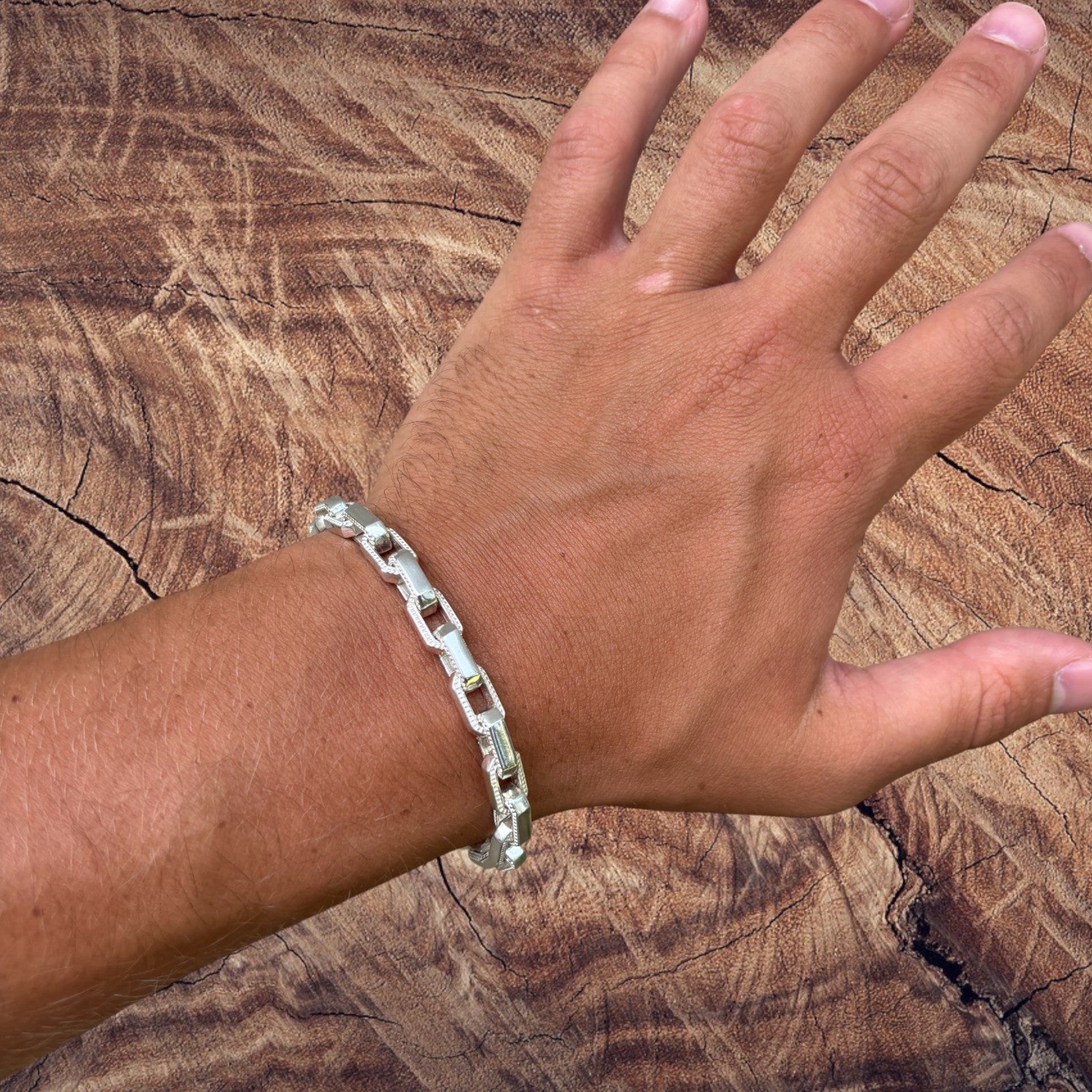 Bracelet Hermès fantaisie en argent sterling 925 de 7 mm