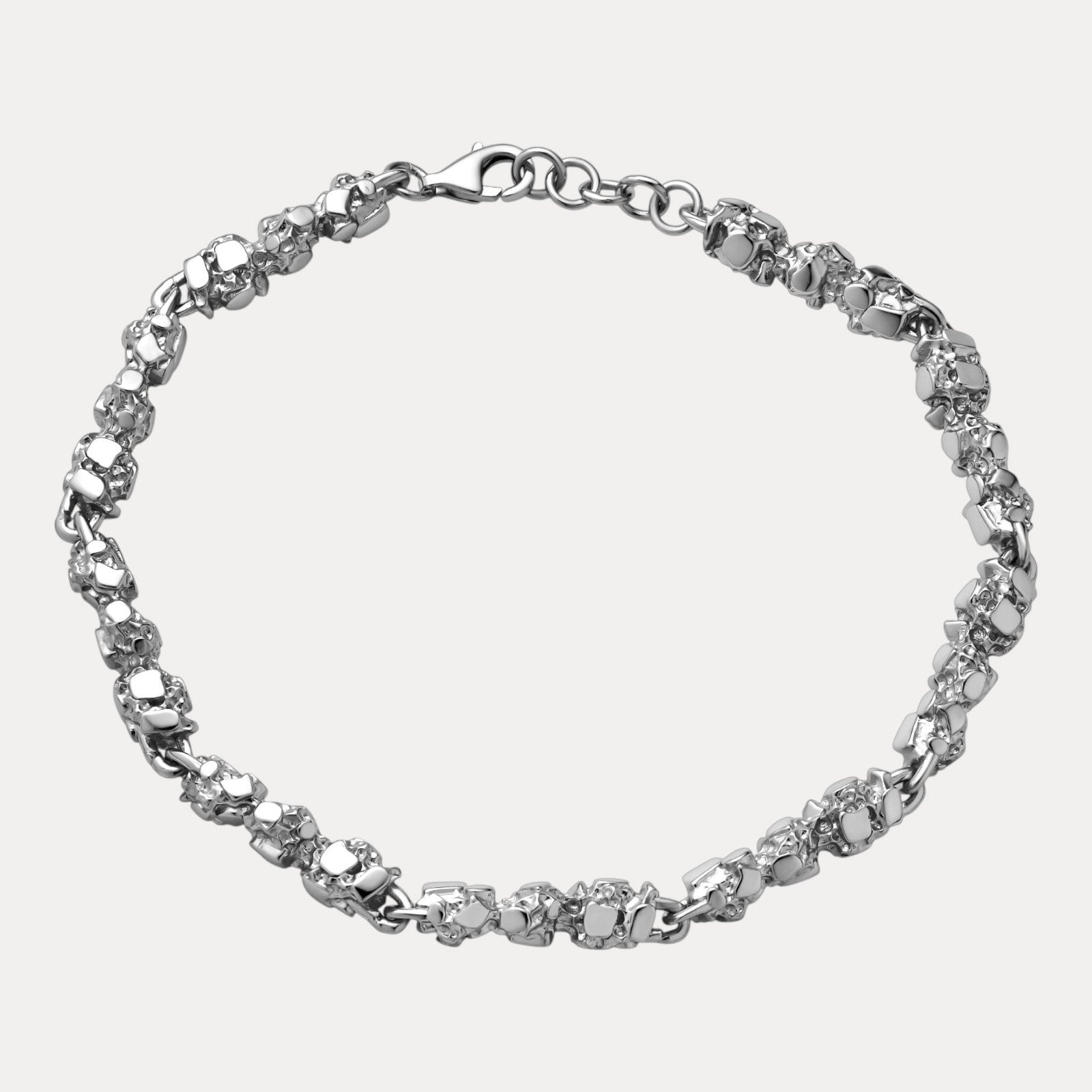 Pulsera de pepitas de plata de ley 925 de 5 mm