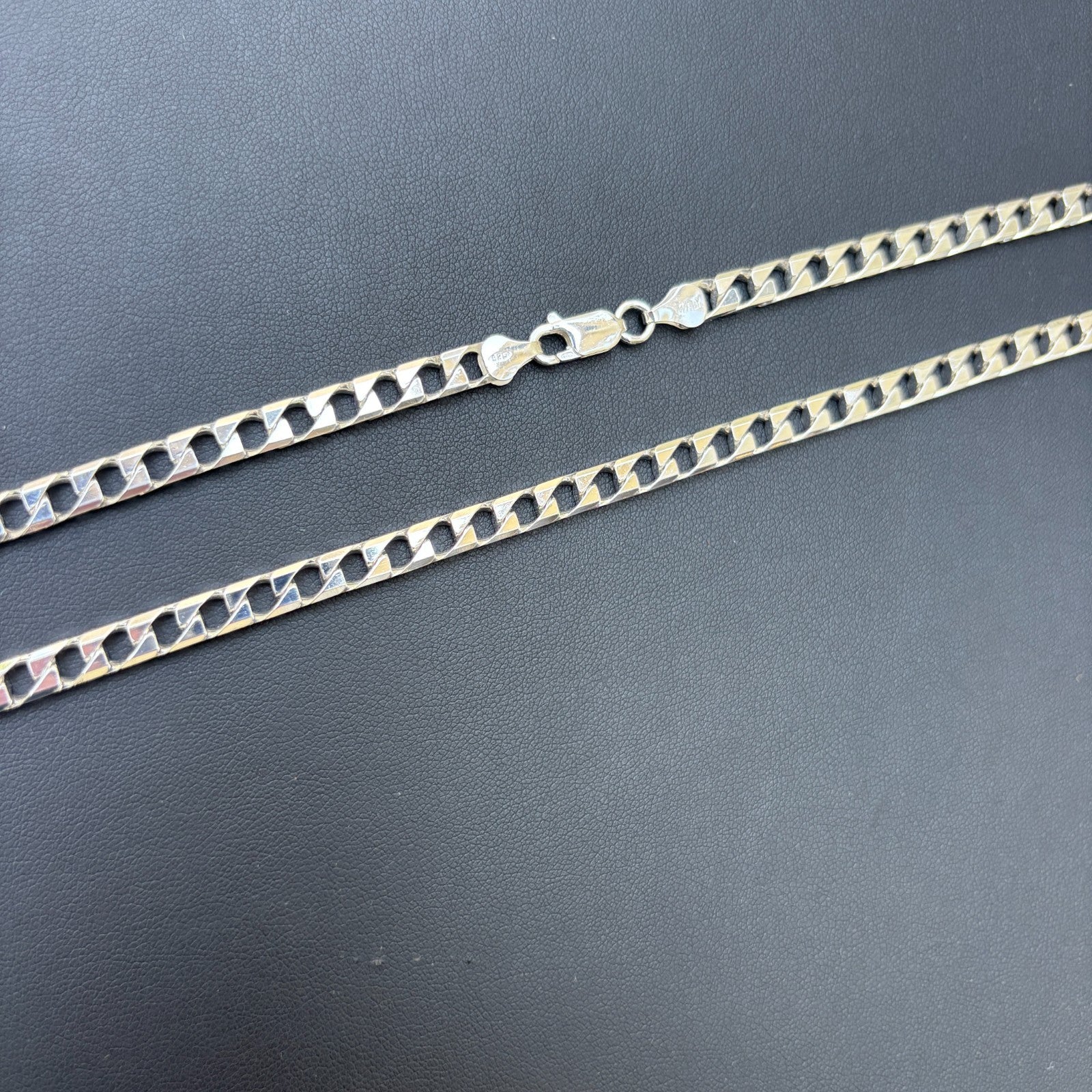 Collier en argent sterling 925 avec chaîne gourmette carrée de 6 mm