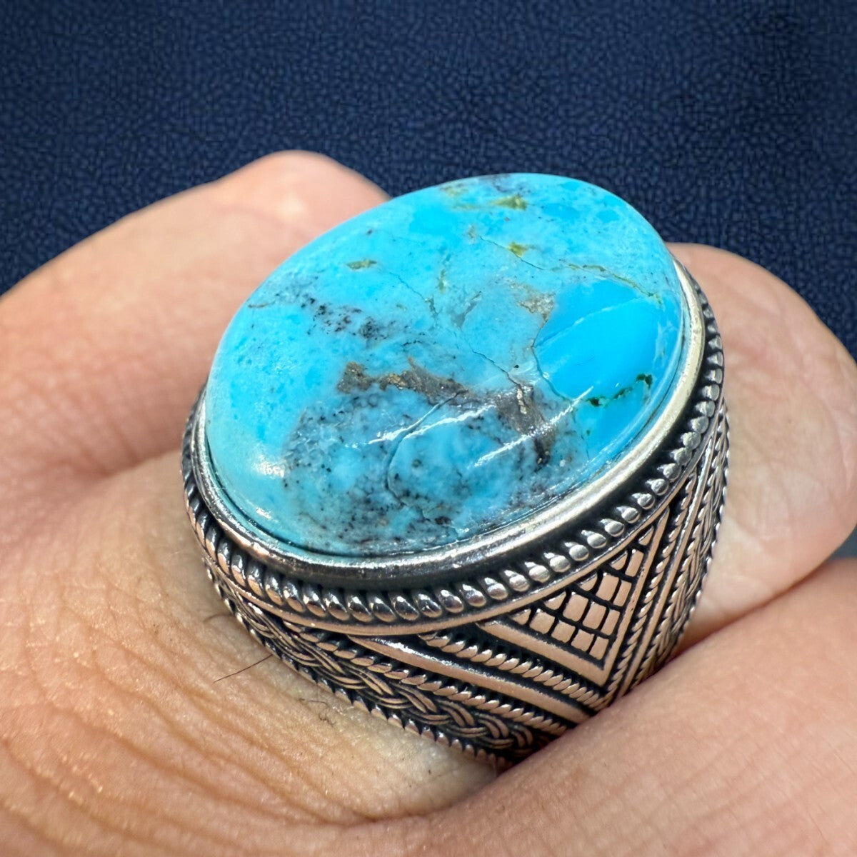 925 Sterling Silver Navajo Pride Turquoise Ring