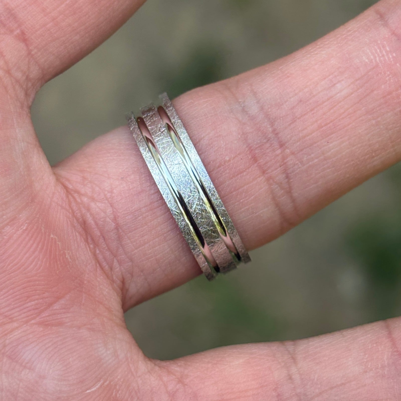 925 Sterling Silver Classic Scraped Wedding Band Ring