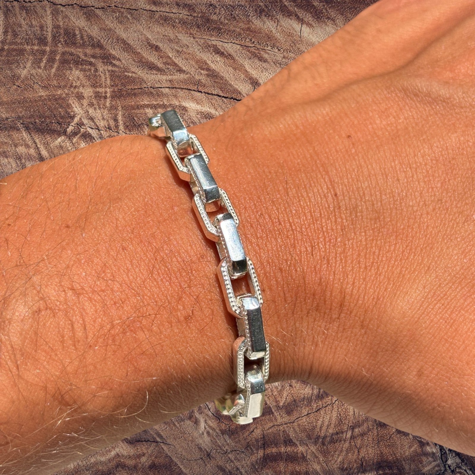 Bracelet Hermès fantaisie en argent sterling 925 de 7 mm