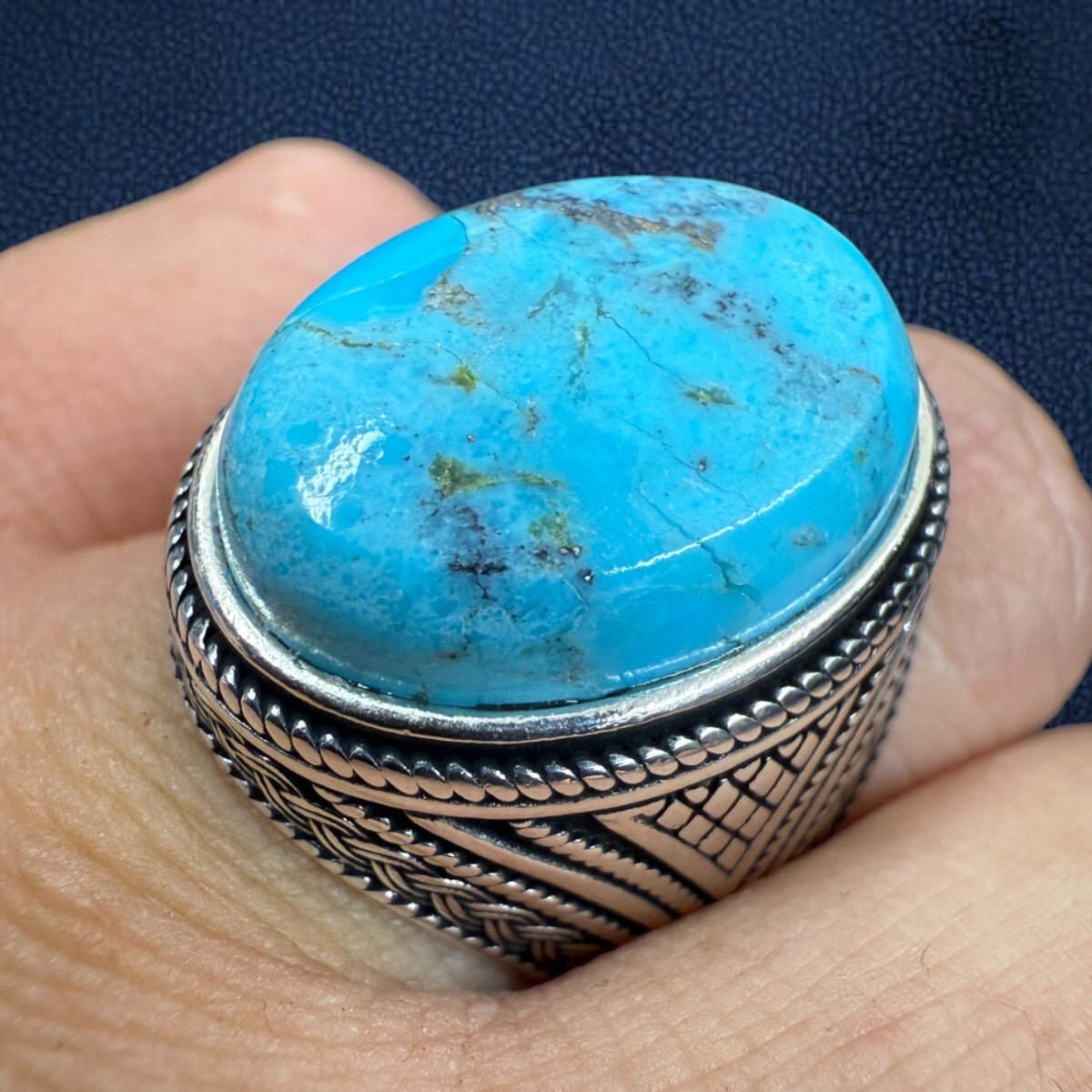 925 Sterling Silver Navajo Pride Turquoise Ring
