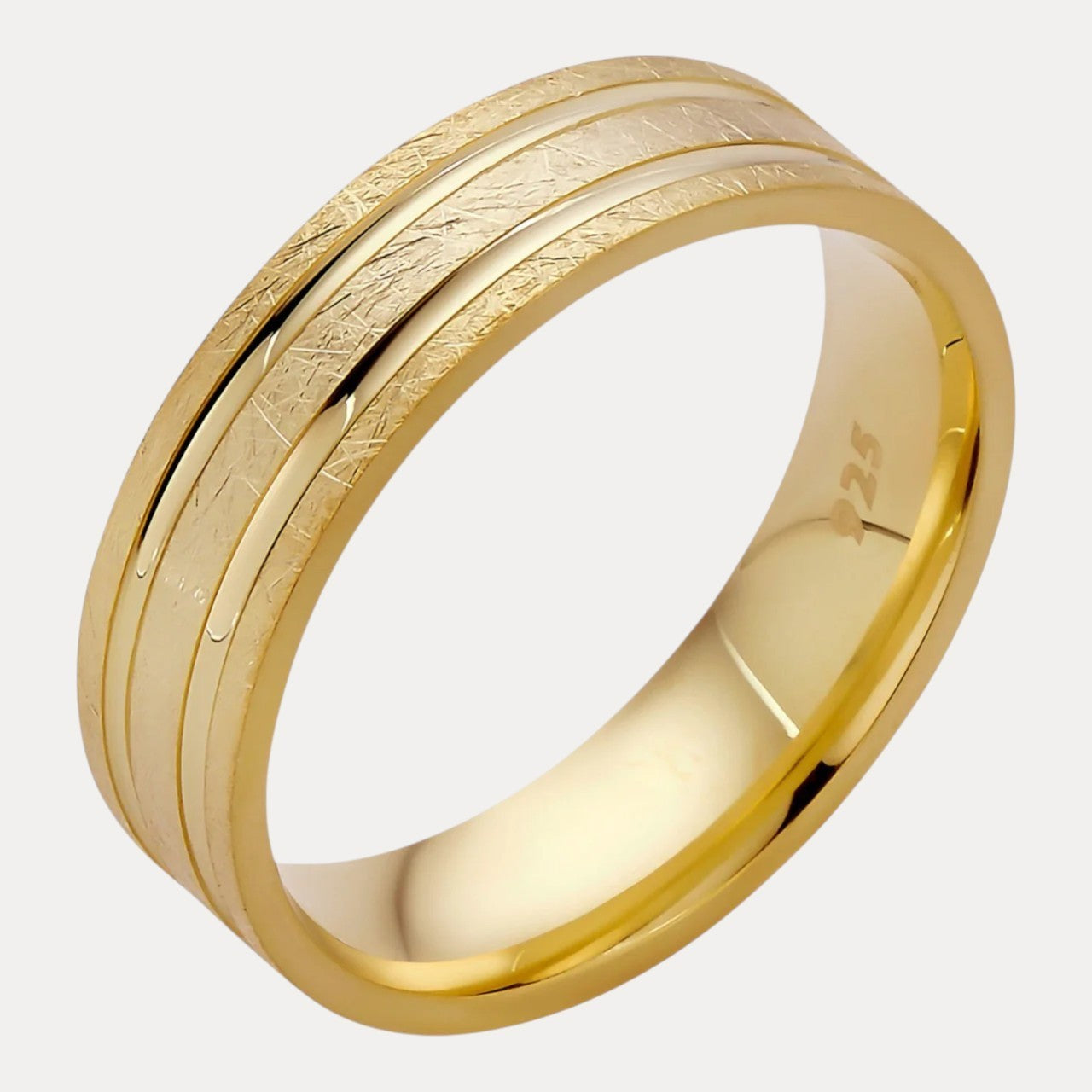 925 Sterling Silver Classic Scraped Wedding Band Ring