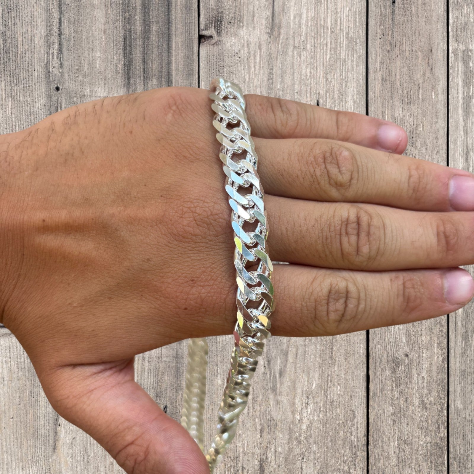 Collar de cadena doble de 12 mm en plata de ley 925
