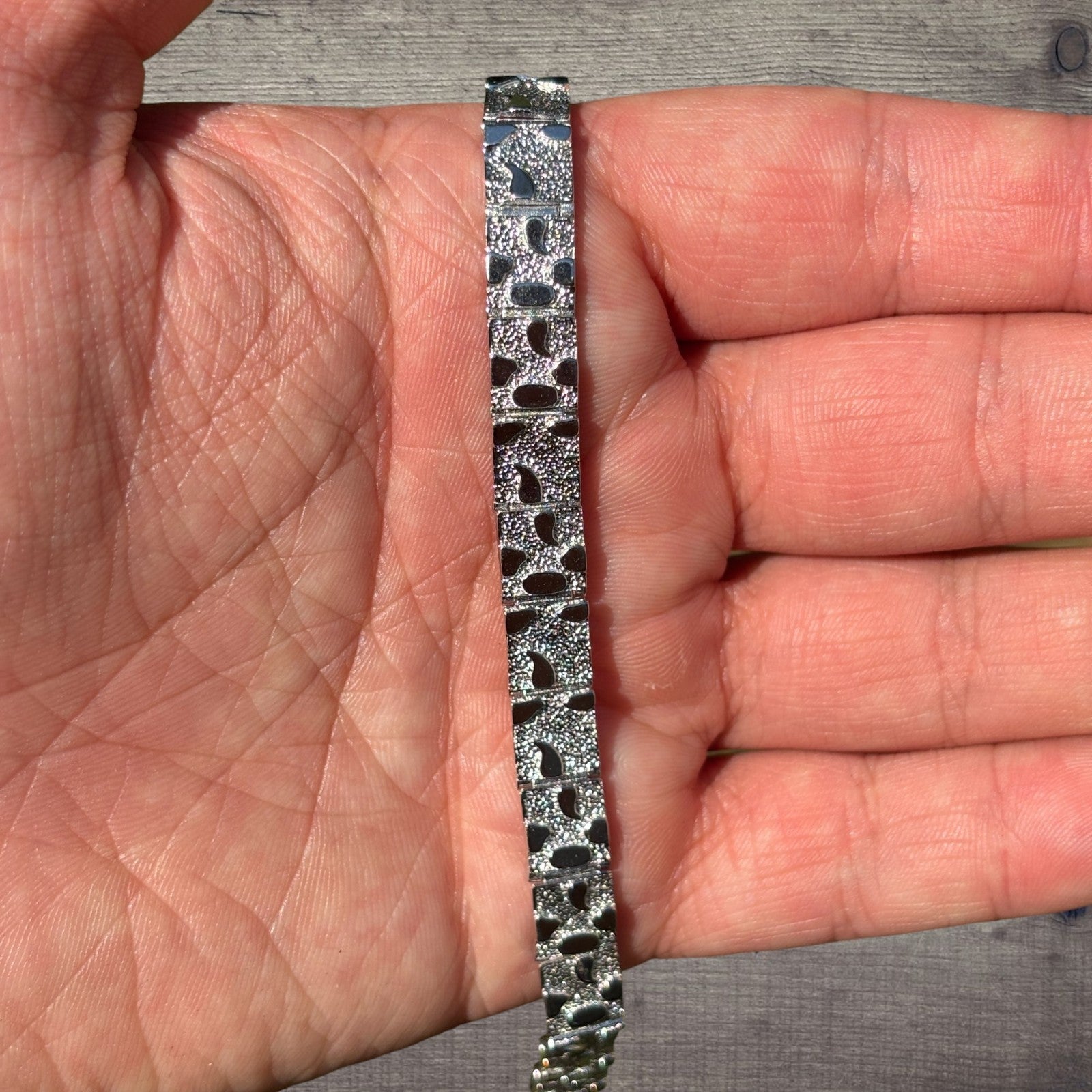 Bracelet à maillons pépites personnalisé en argent sterling 925 de 8 mm