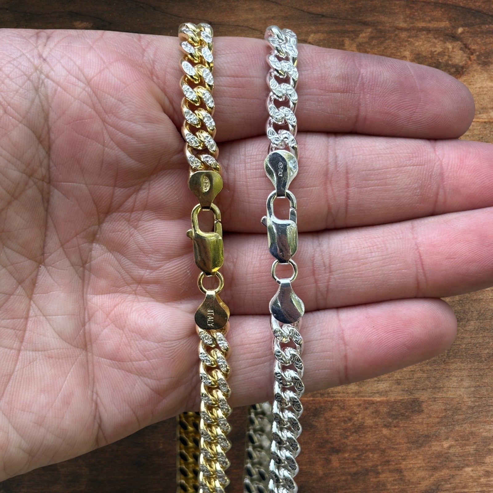Collier en argent sterling 925 avec chaîne cubaine Miami taille diamant de 7 mm