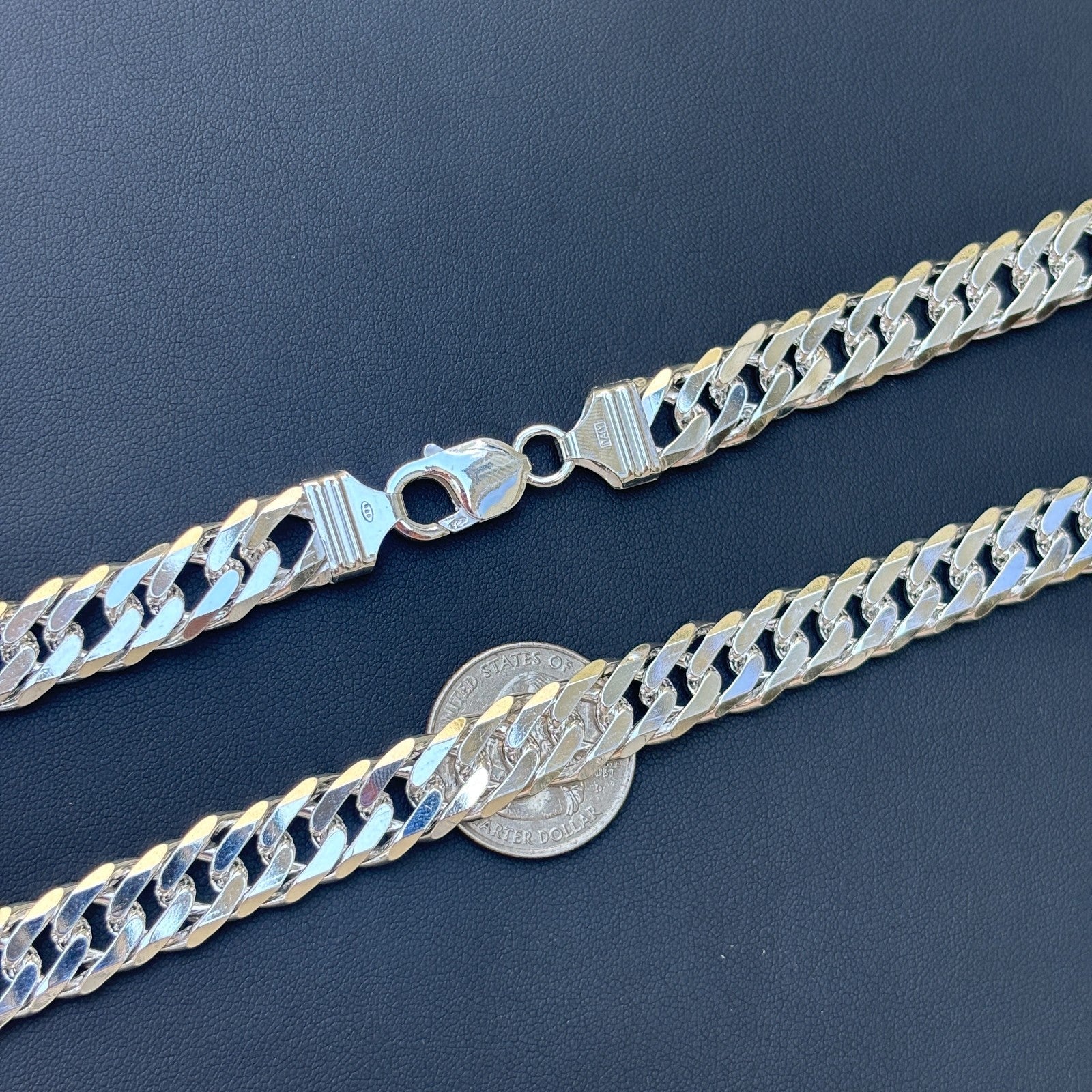 Collar de cadena doble de 12 mm en plata de ley 925