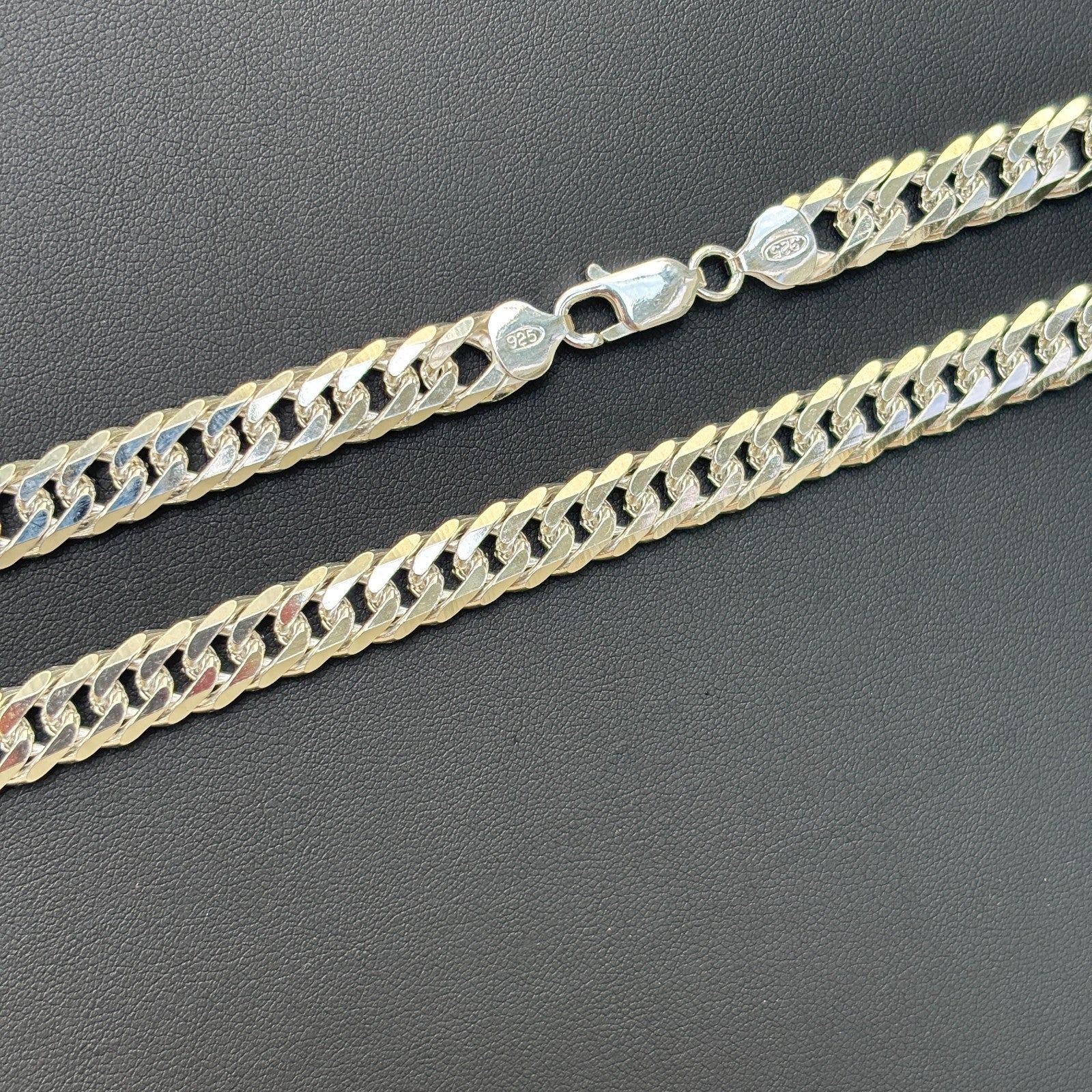Collar de cadena doble de 10 mm en plata de ley 925