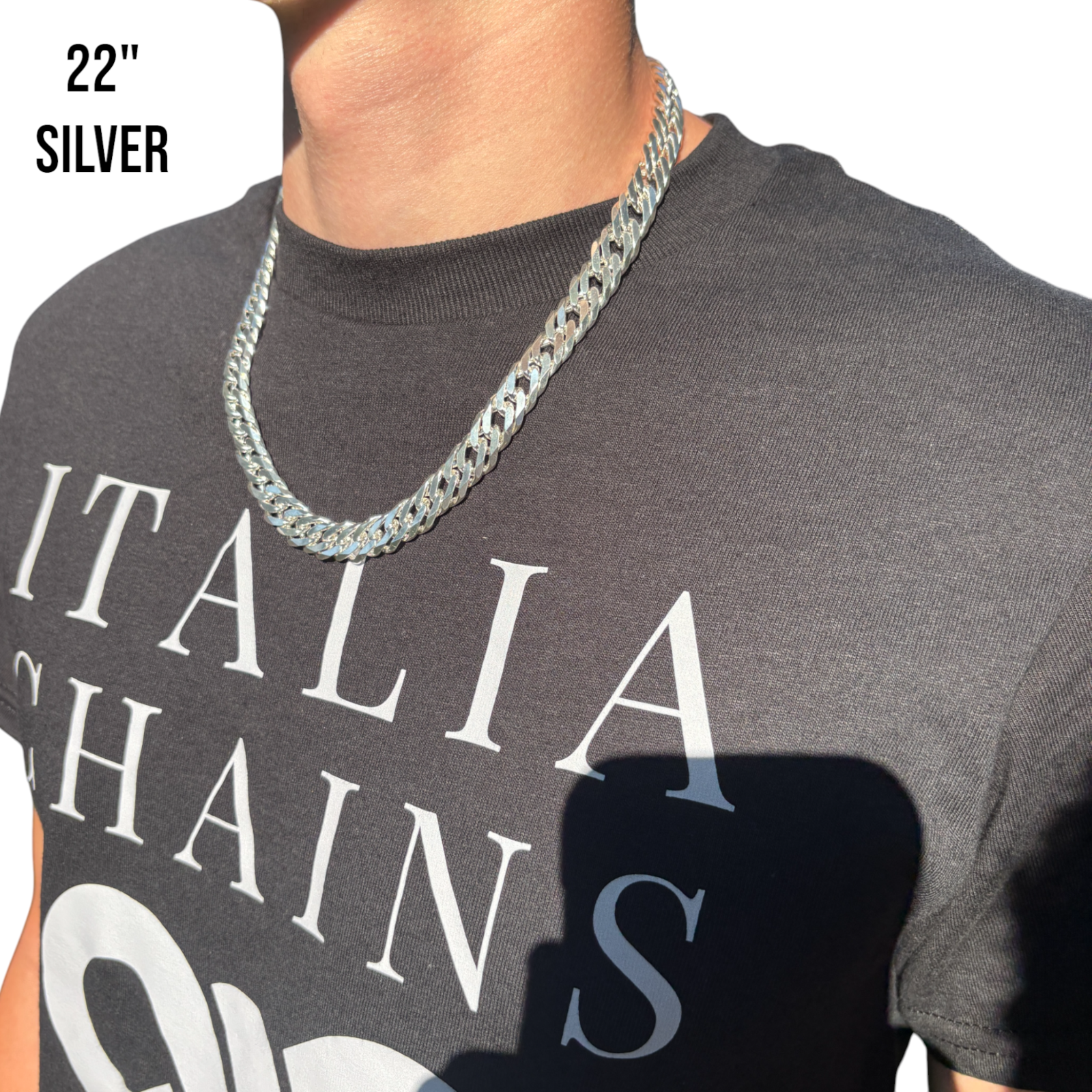 Collar de cadena doble de 12 mm en plata de ley 925