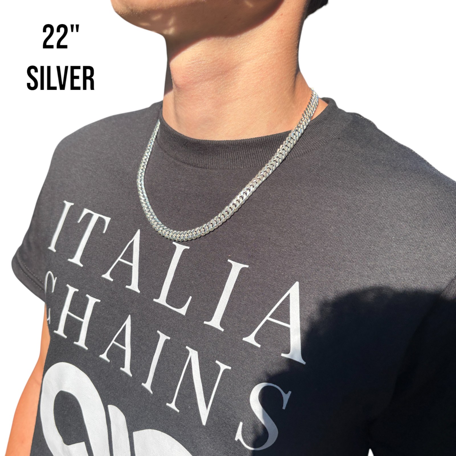 Collar de cadena doble de 10 mm en plata de ley 925