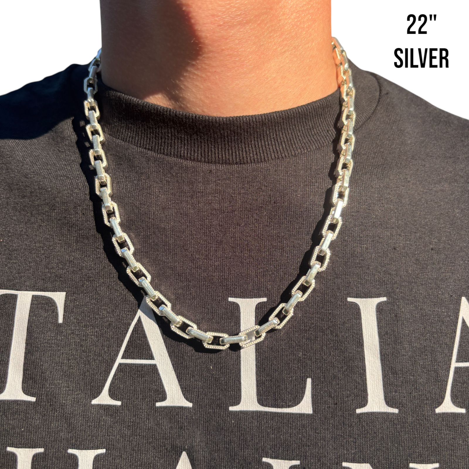 925 Sterling Silver 7mm Fancy Hermes Rolo Link Bracelet