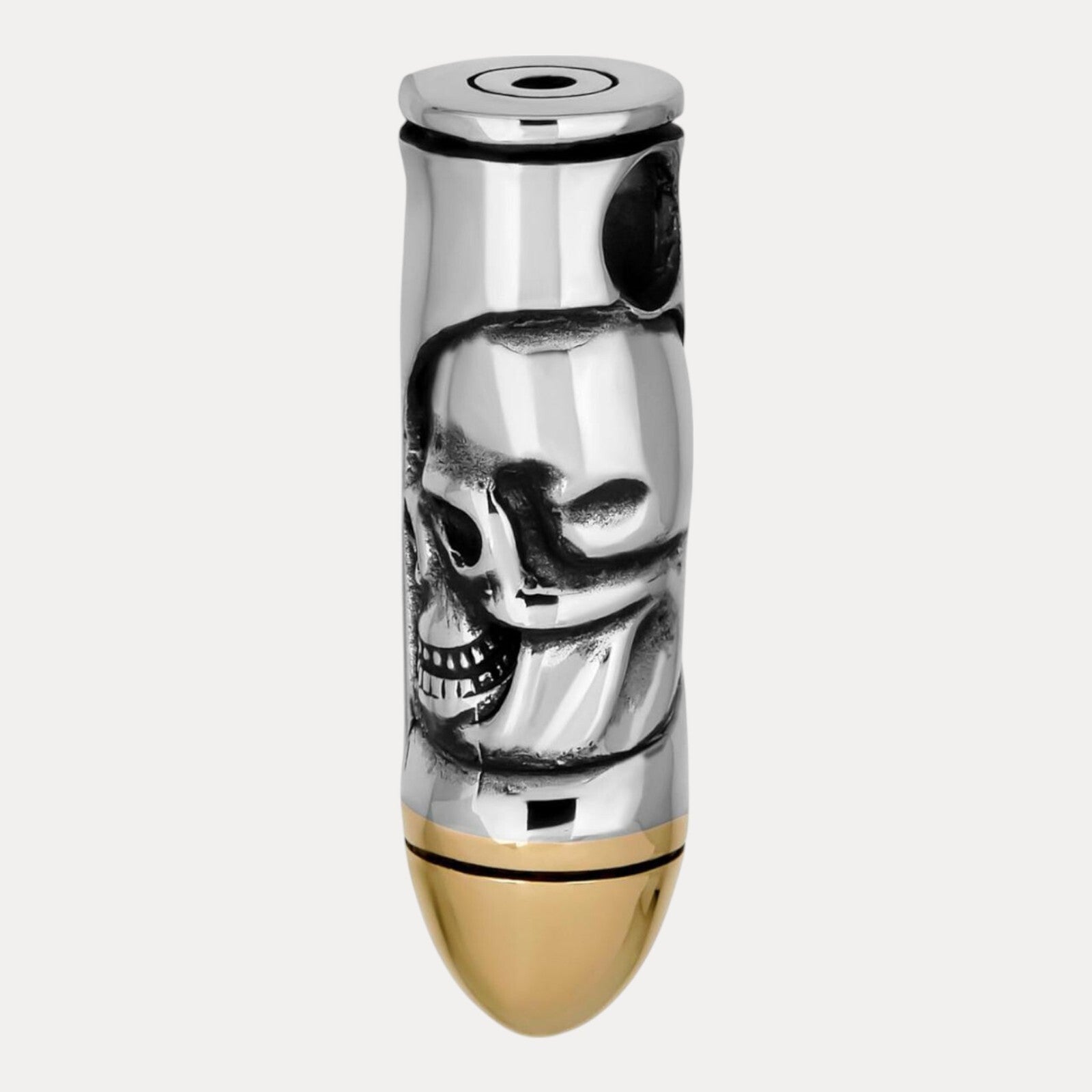 Colgante de bala con calavera en plata de ley 925