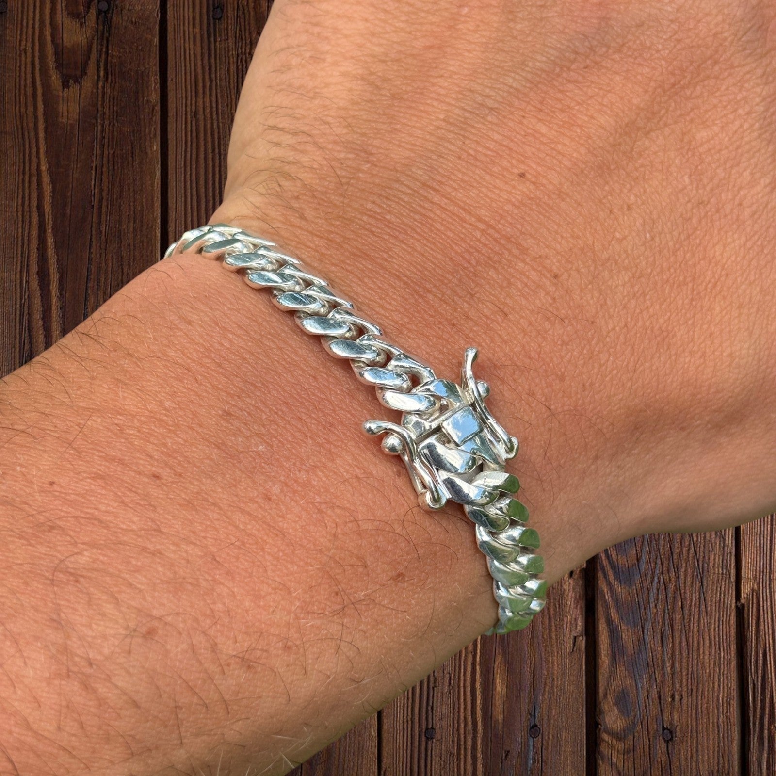 999 Fine Silver 8mm Miami Cuban Bracelet