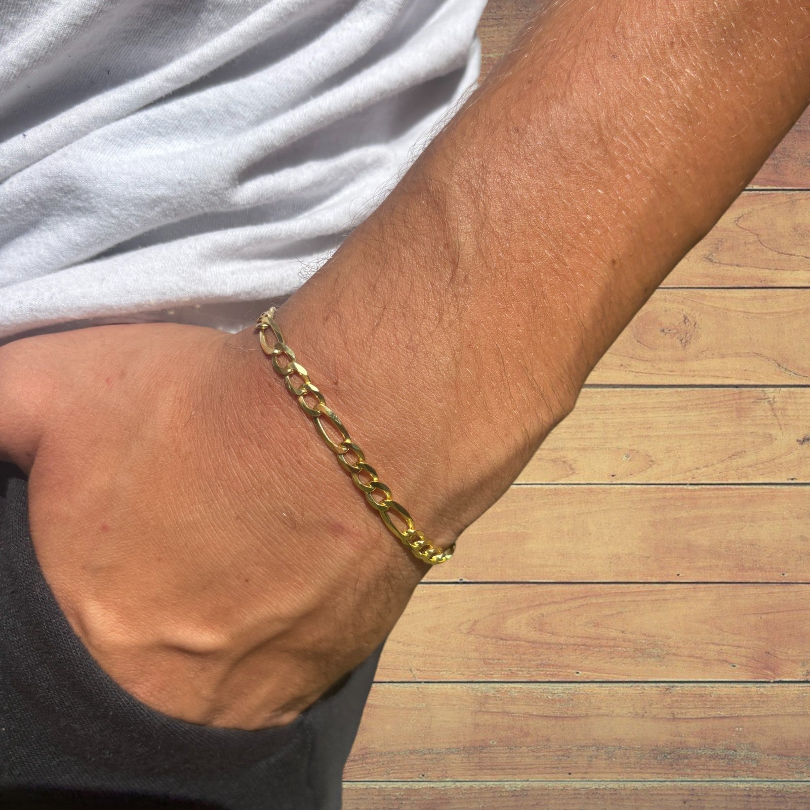 925 Sterling Silver 5mm Figaro Bracelet