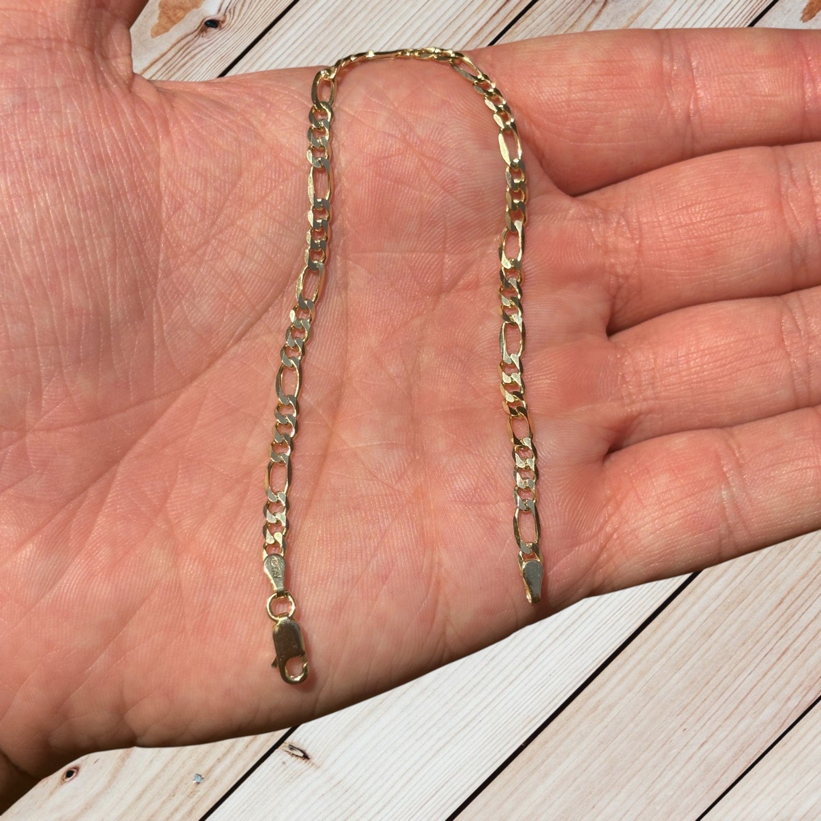 925 Sterling Silver 3.5mm Figaro Bracelet