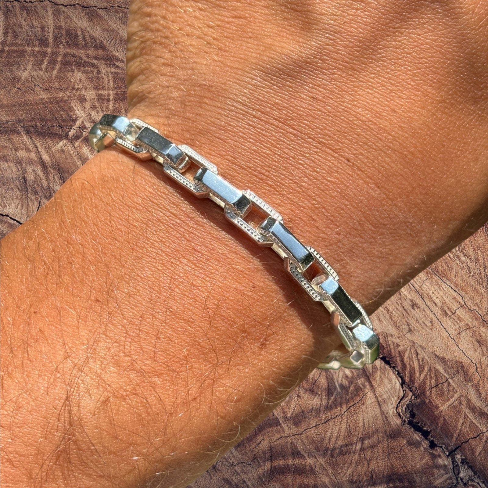 Bracelet Hermès fantaisie en argent sterling 925 de 7 mm