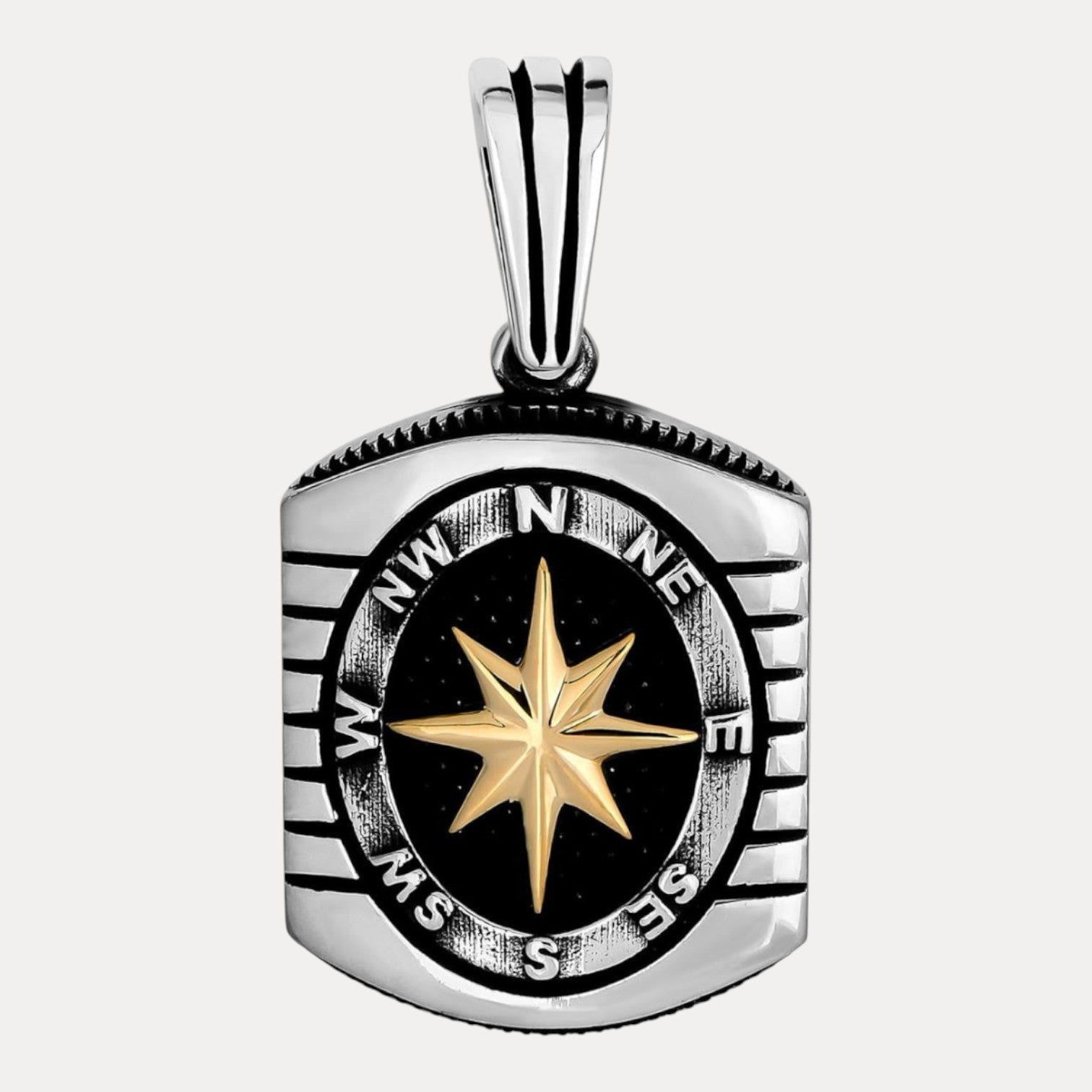 925 Sterling Silver Compass Pendant
