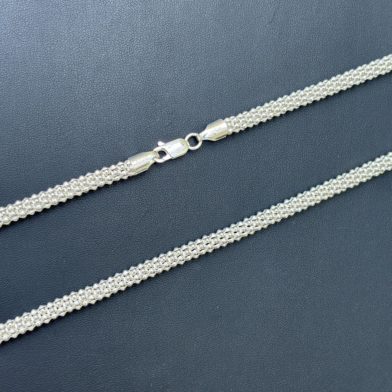 Collier à maillons Popcorn Ice en argent sterling 925 de 6 mm