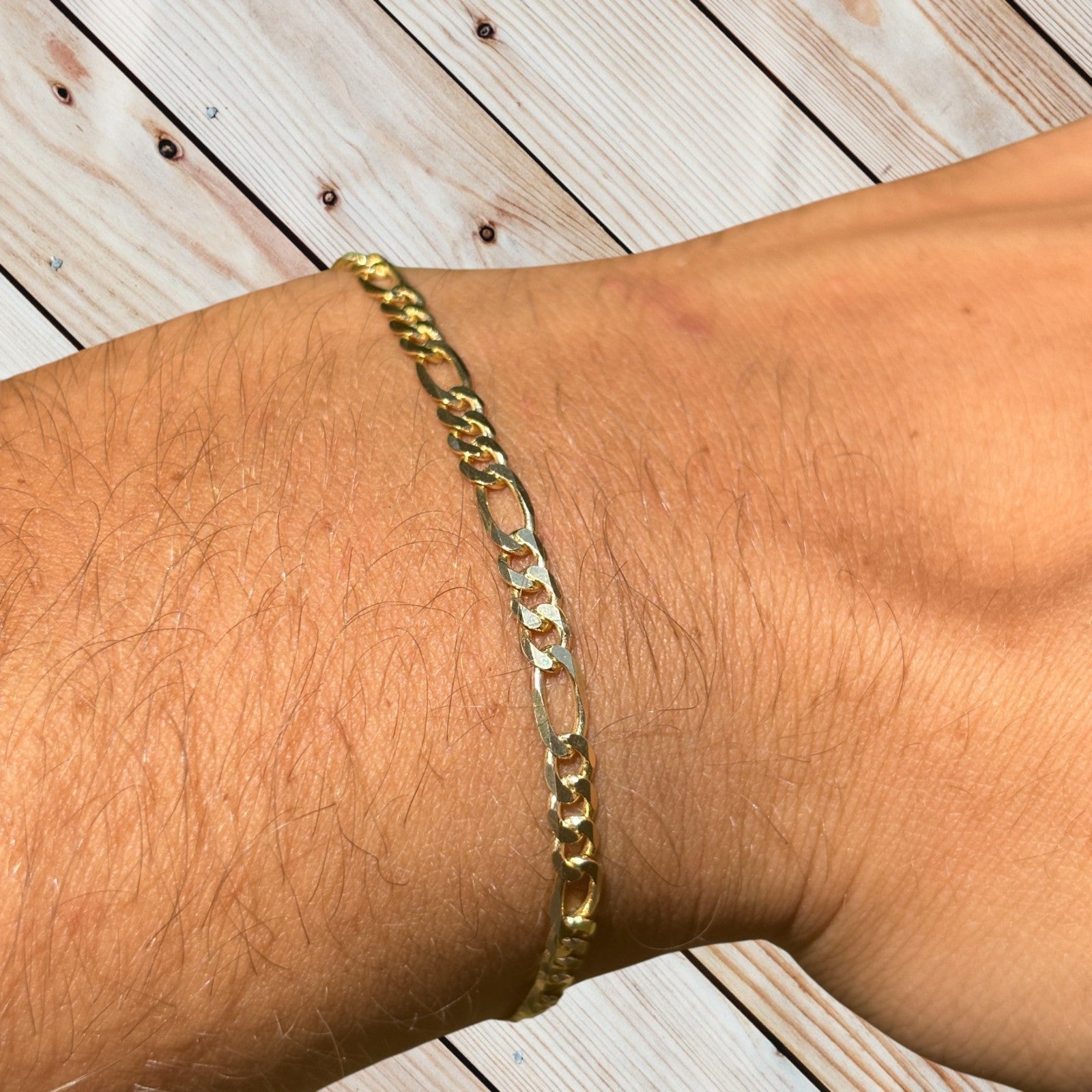 925 Sterling Silver 3.5mm Figaro Bracelet