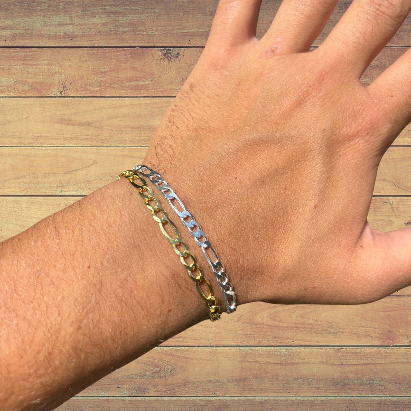 925 Sterling Silver 5mm Figaro Bracelet