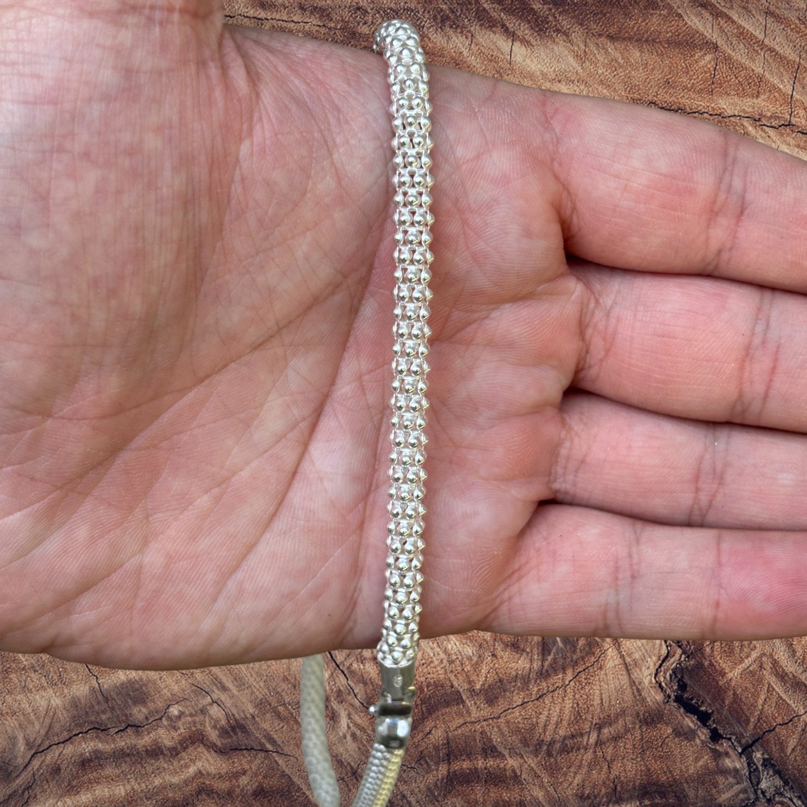 Collier à maillons Popcorn Ice en argent sterling 925 de 6 mm