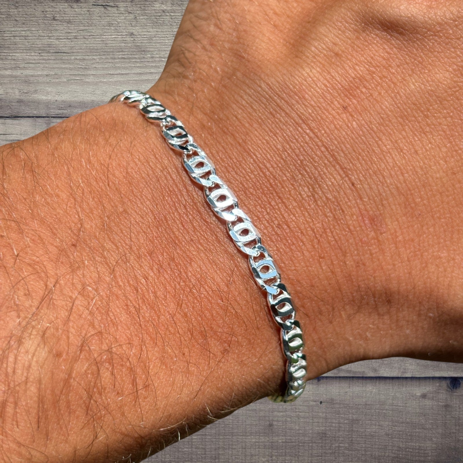 925 Sterling Silver 4.5mm Tiger Eye Bracelet