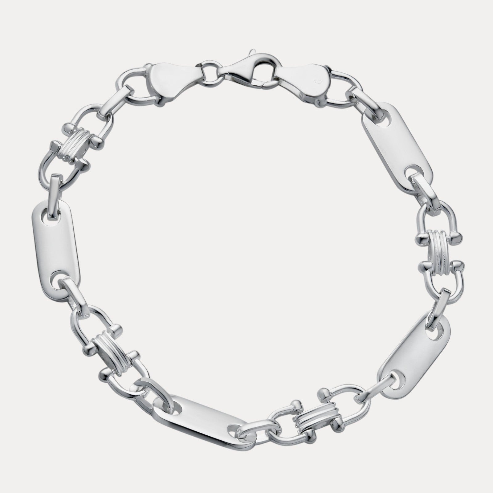 Bracelet à maillons Ferragamo personnalisé en argent sterling 925 de 7,5 mm