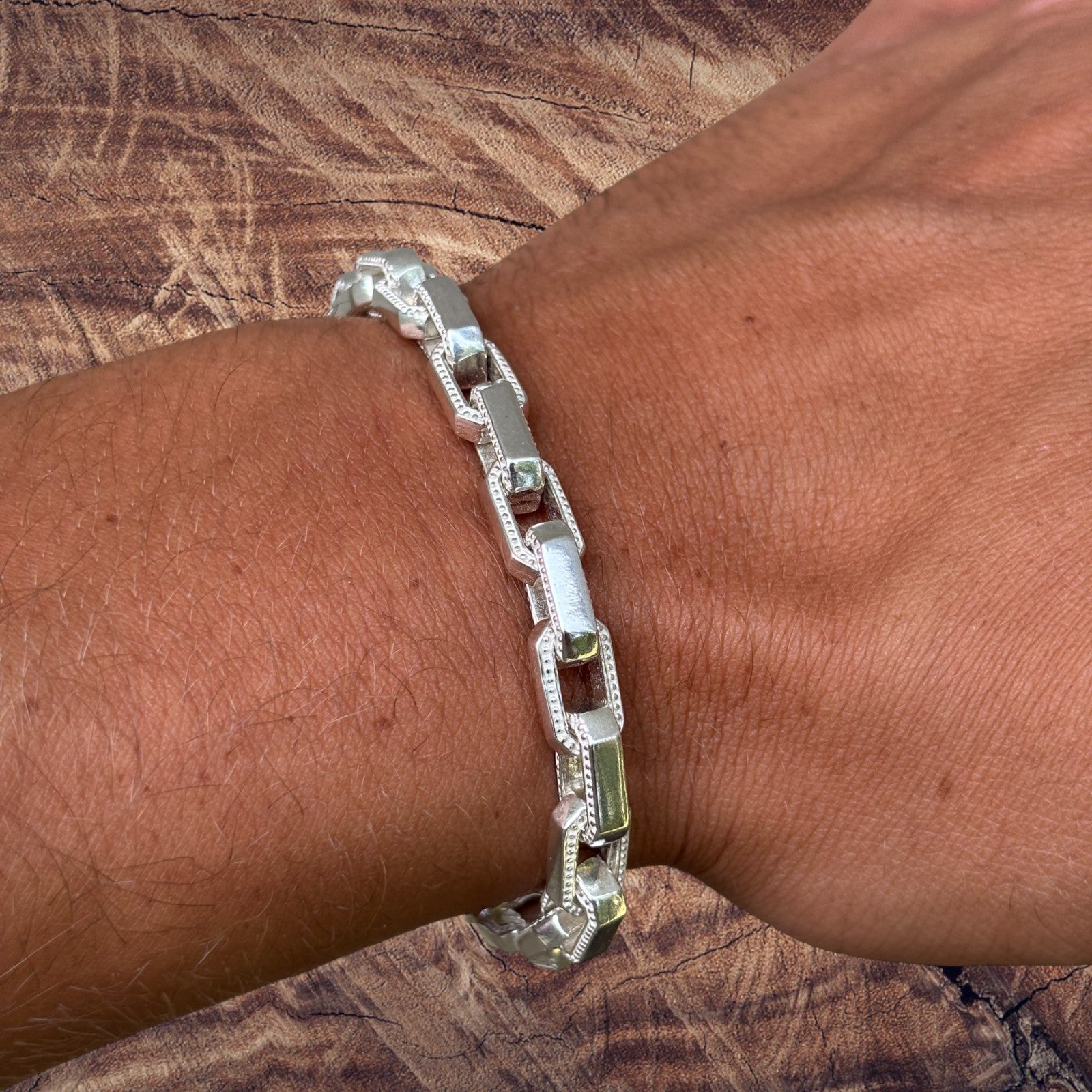 Bracelet Hermès fantaisie en argent sterling 925 de 7 mm