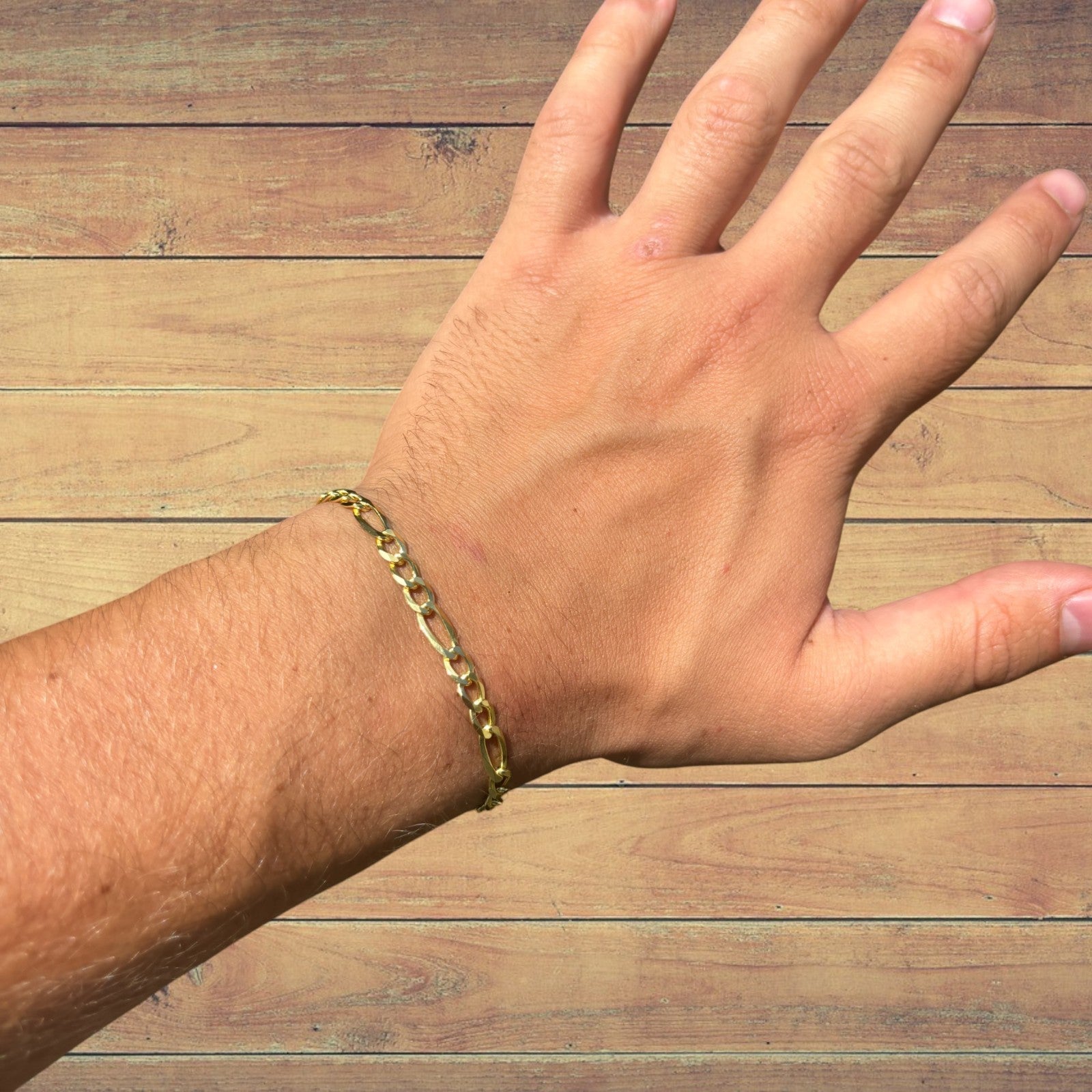 925 Sterling Silver 5mm Figaro Bracelet