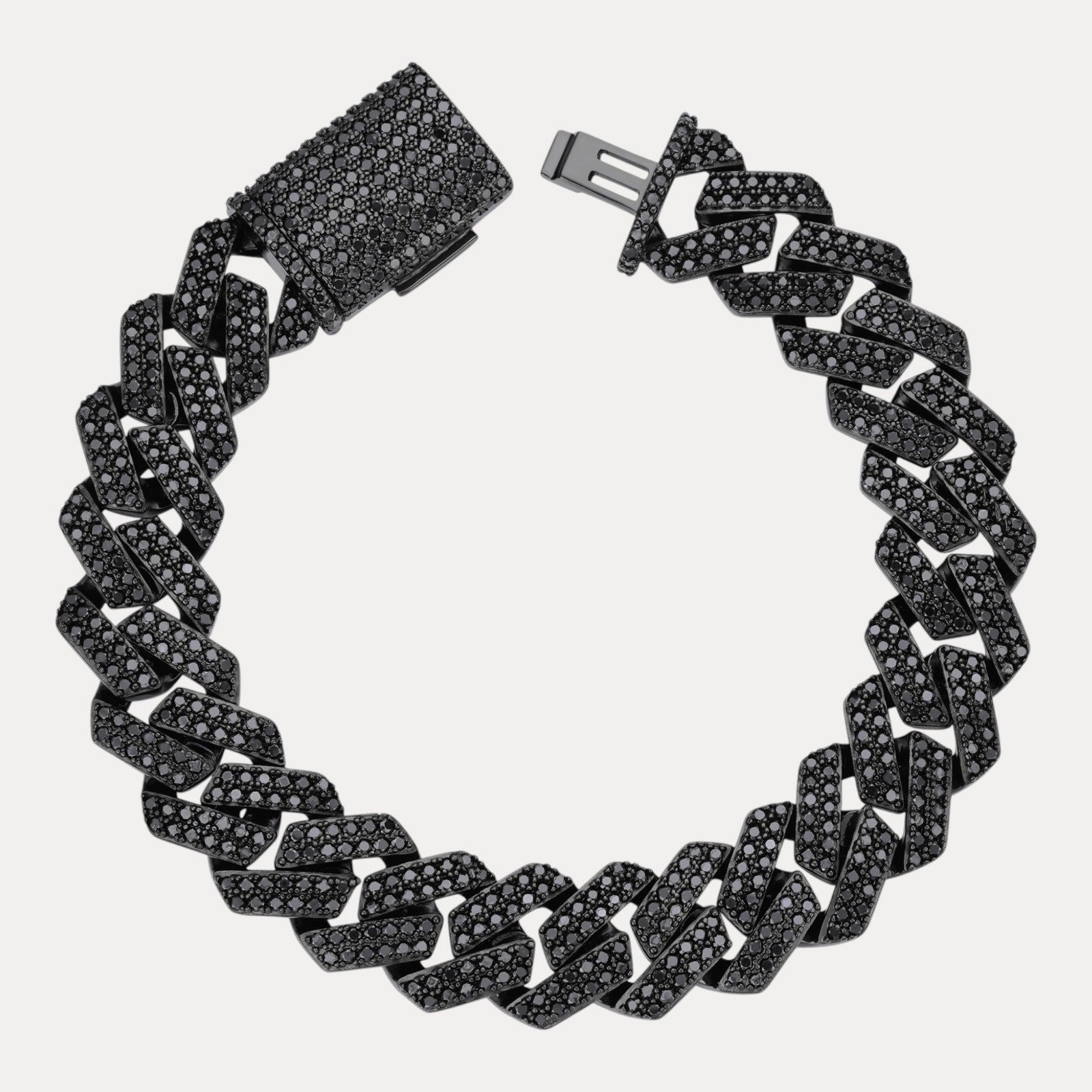 925 Sterling Silver 16mm Moissanite Cuban Prong Bracelet