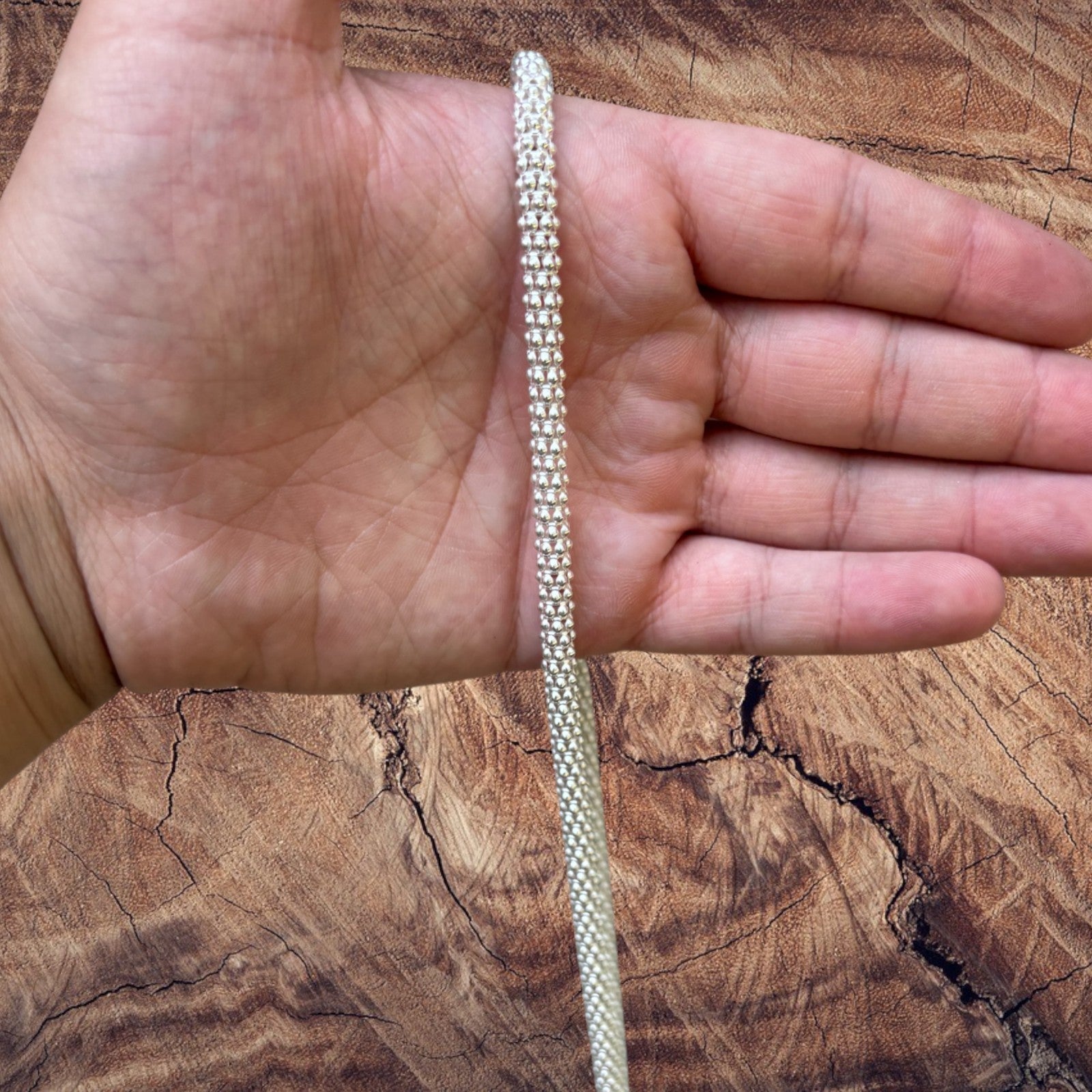 Collier à maillons Popcorn Ice en argent sterling 925 de 6 mm