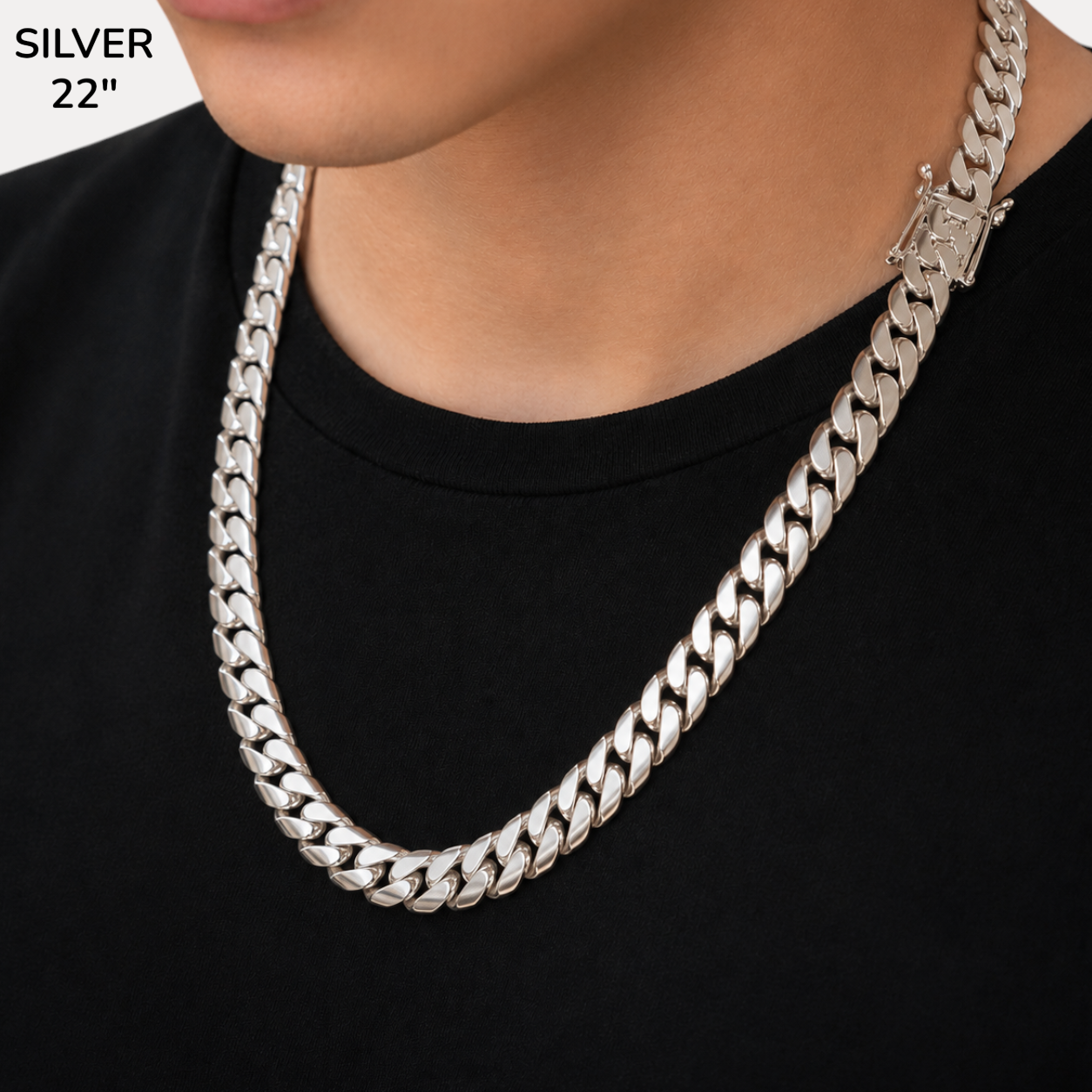 999 Fine Silver 10mm Miami Cuban Chain Necklace